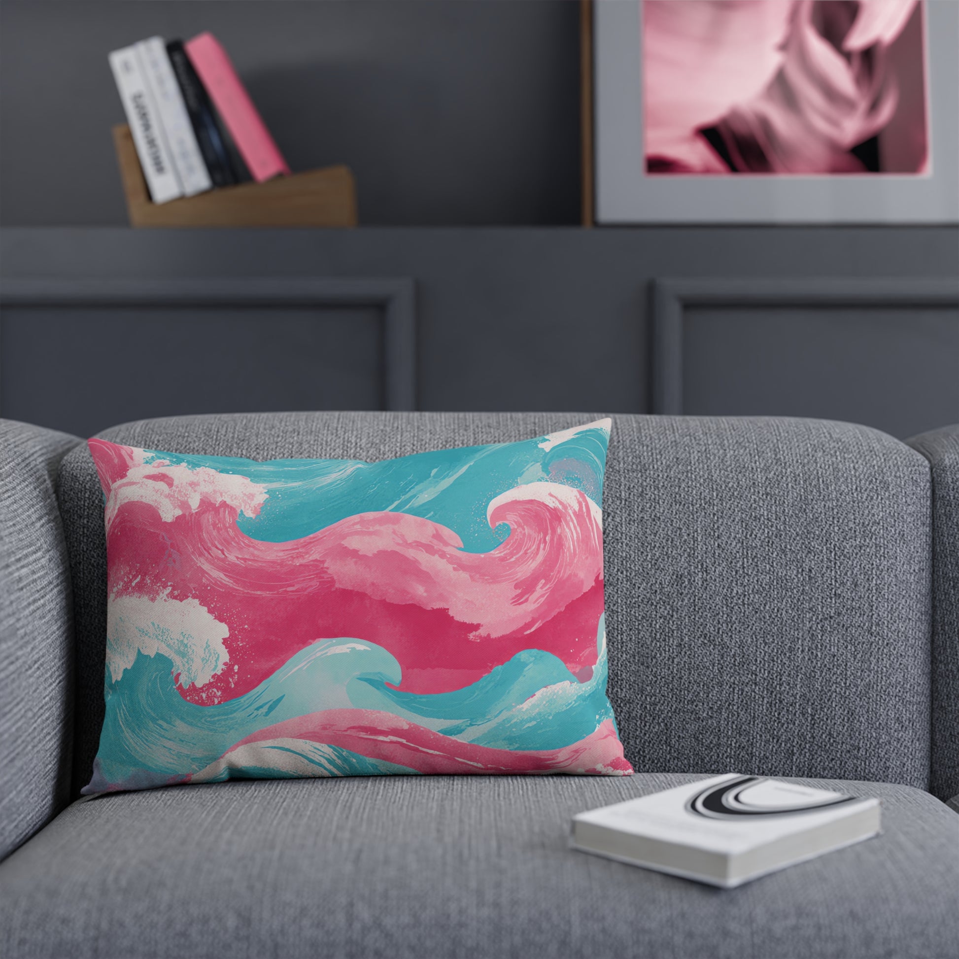 The Great Pastelwave Pink and Blue Cushion, Artsulli - Art is Long, Life is Short, Home Decor, , , , , , , 