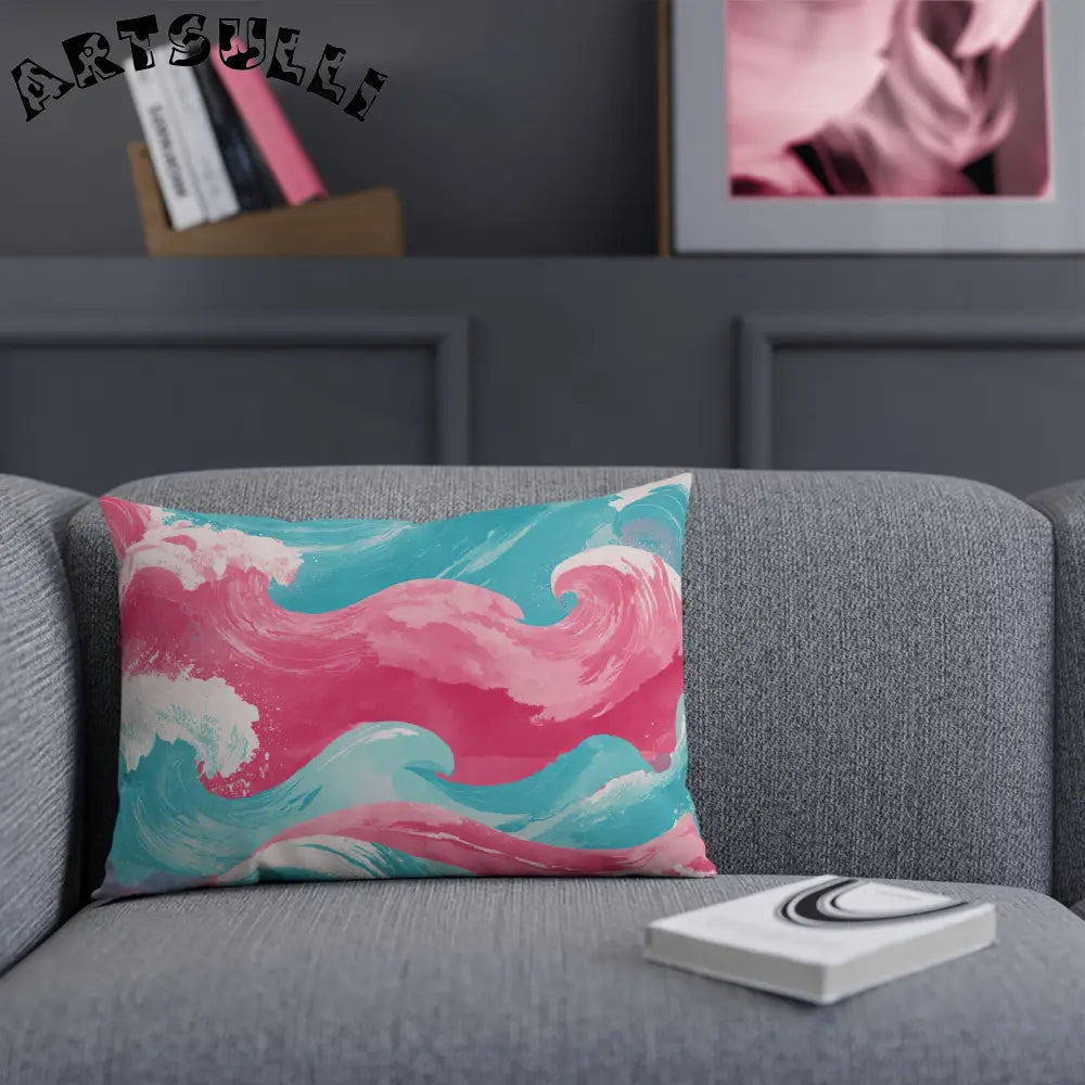 JAKKOUTTHEBXX The Great Pastelwave Pink and Blue Cushion