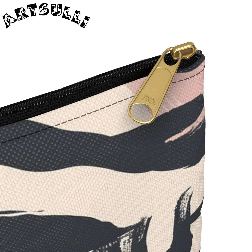 JAKKOUTTHEBXX Abstract Zebra Art Printed Clutch Bag Black Beige Pink
