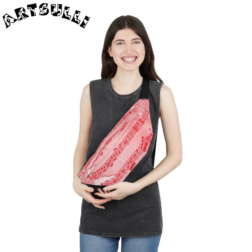 JAKKOUTTHEBXX Pink Musical Score Fanny Pack 2025