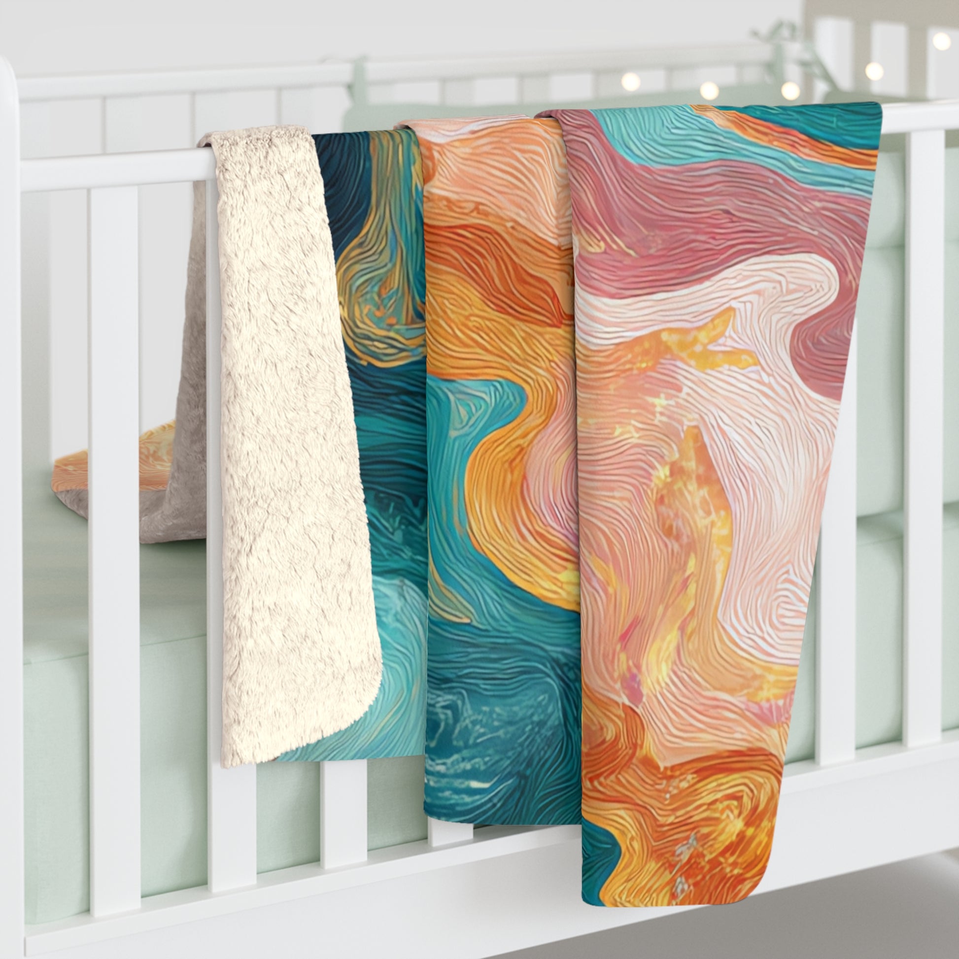 Liquid Marble Spill Sherpa Fleece Blanket, Artsulli - Art is Long, Life is Short, Home Decor, , , , , , , 