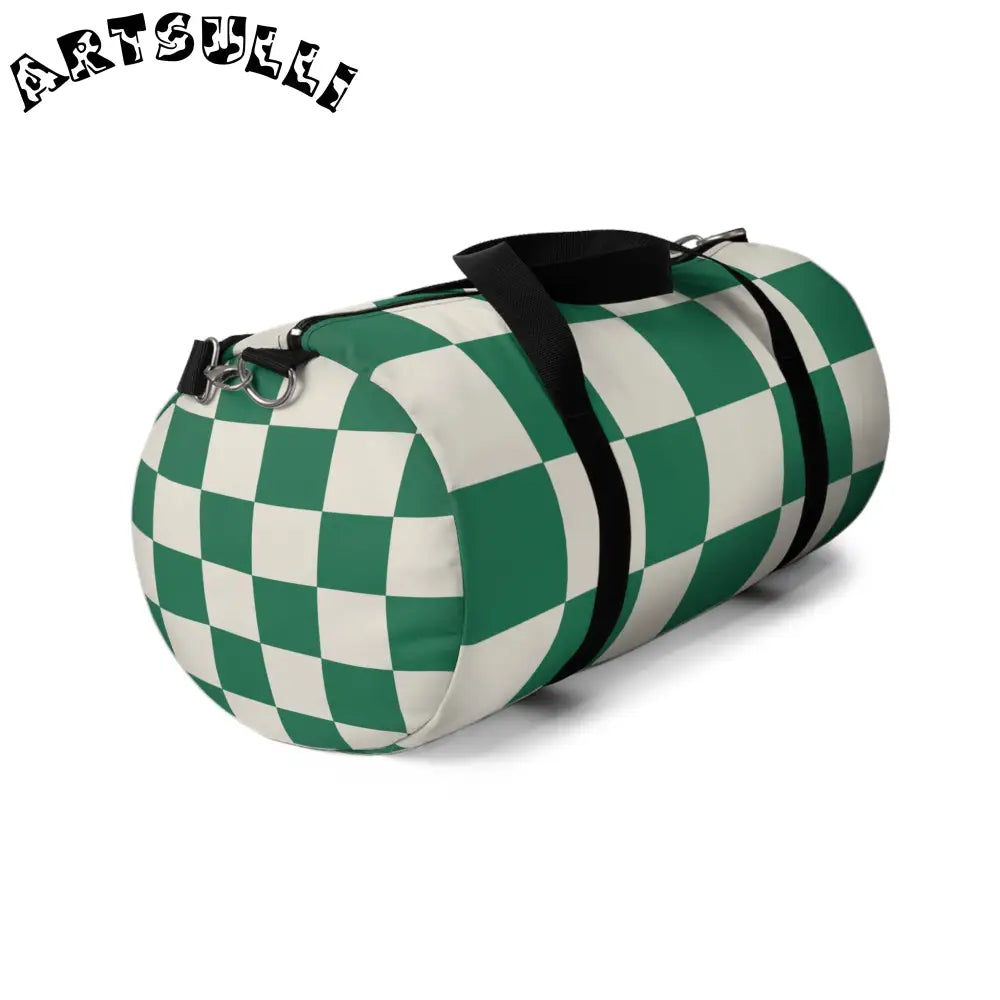 JAKKOUTTHEBXX Checkerboard Dark Green Duffel Bag JAKKOUTTHEBXX
