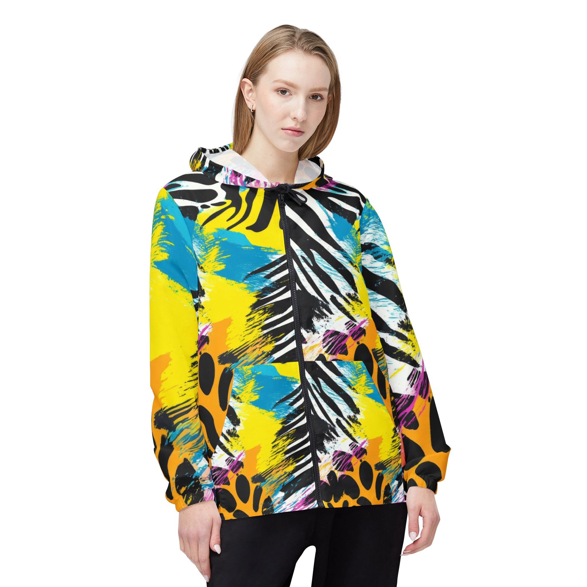 Expressionist Jungle Cell Windbreaker Jacket (AOP), Artsulli - Art is Long, Life is Short, Outerwear, , , , , , , 