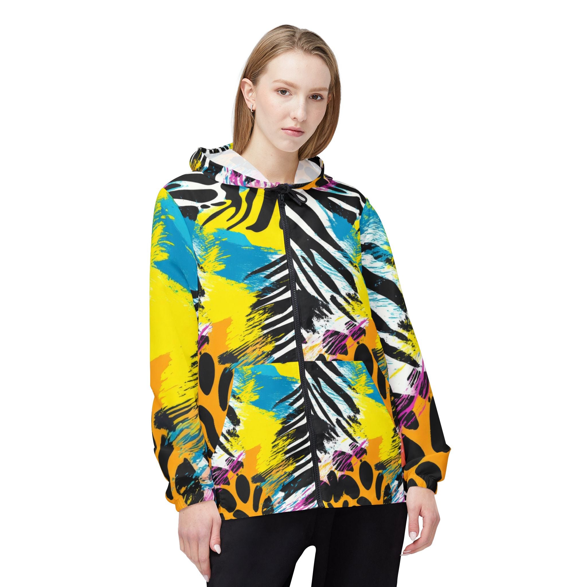 Expressionist Jungle Cell Windbreaker Jacket (AOP), Artsulli - Art is Long, Life is Short, Outerwear, , , , , , , 
