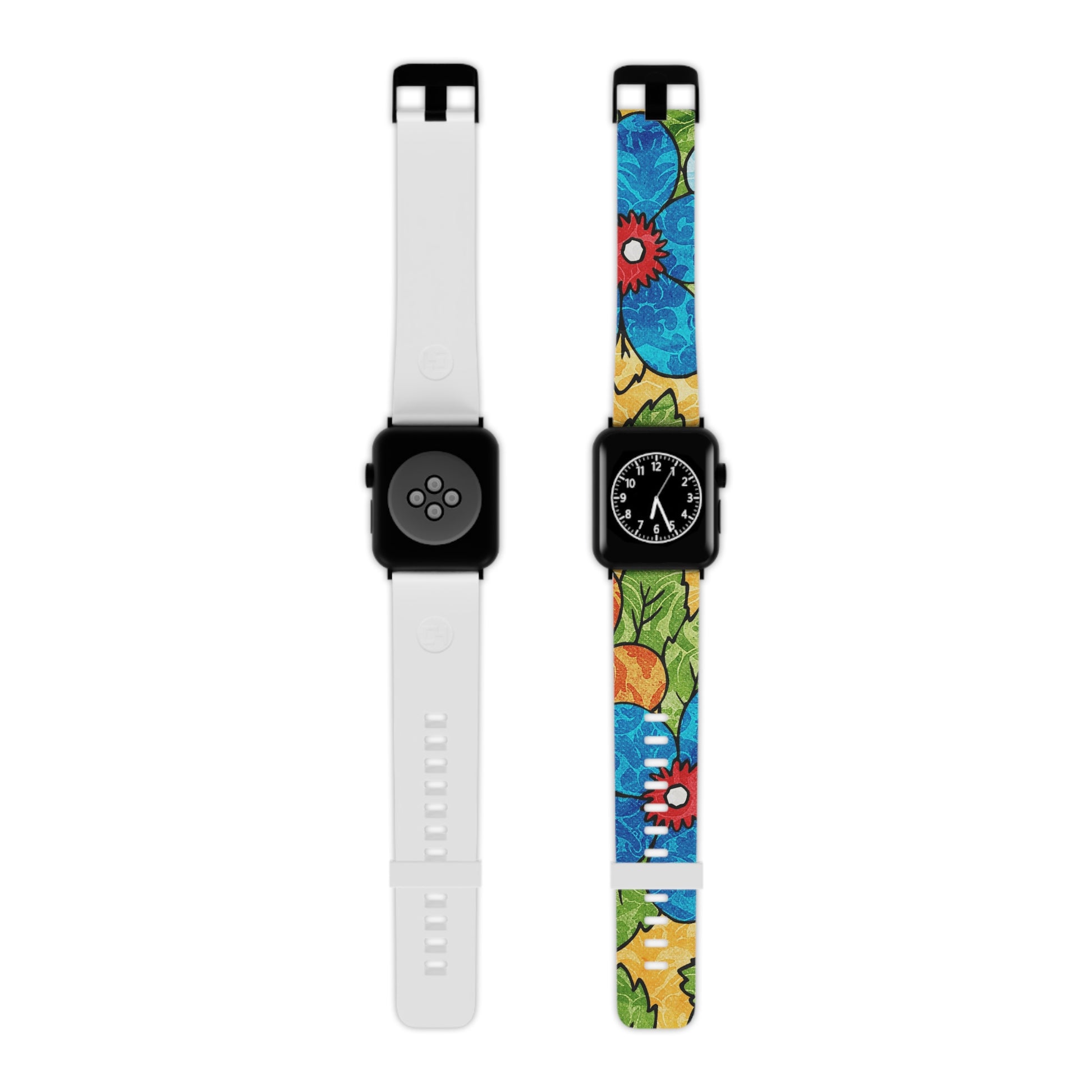 Groovy Yellow Floral Kl II Watch Band for Apple Watch, Artsulli - Art is Long, Life is Short, Accessories, Size, 8'' × 0.75'' / 42 - 44 mm, Color, Black, , , 14556123455202416216