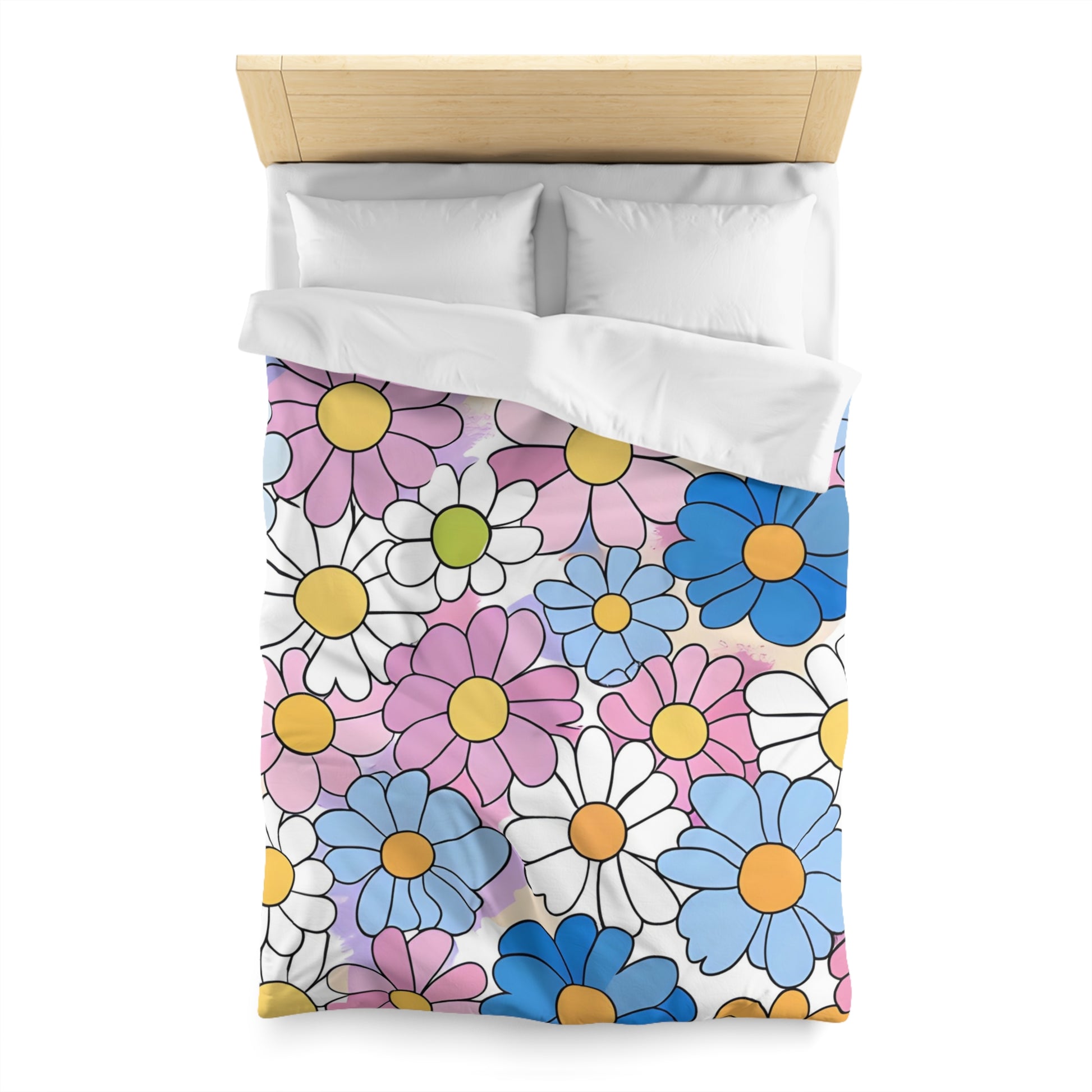Flower Hour Purple and Blue Microfiber Duvet Cover, Artsulli - Art is Long, Life is Short, Home Decor, , , , , , , 