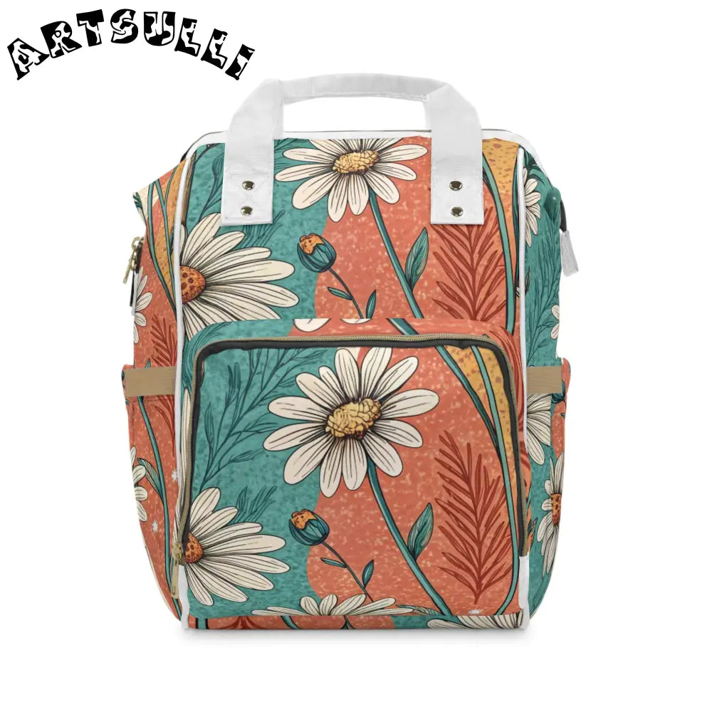 JAKKOUTTHEBXX Retro Daisy Dream Multifunctional Diaper Backpack