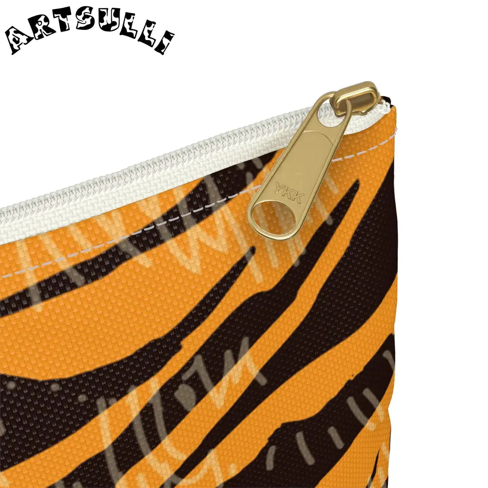 JAKKOUTTHEBXX Tiger Scratches Orange & Black Accessory Pouch