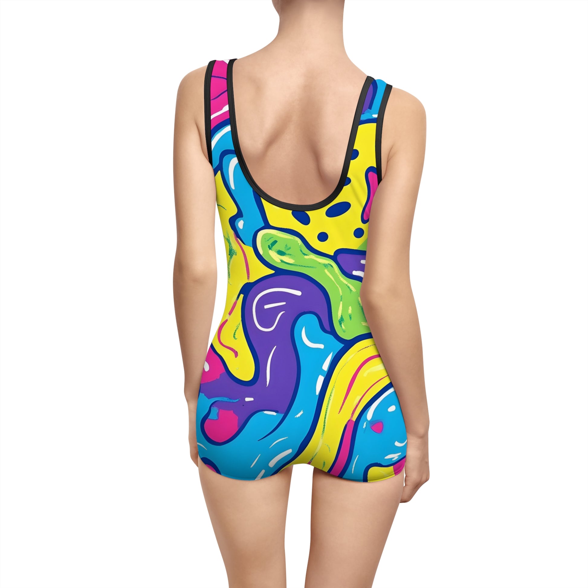 90s Trippy Slime Women's Vintage Swimsuit (AOP), Artsulli - Art is Long, Life is Short, All Over Prints, , , , , , , 