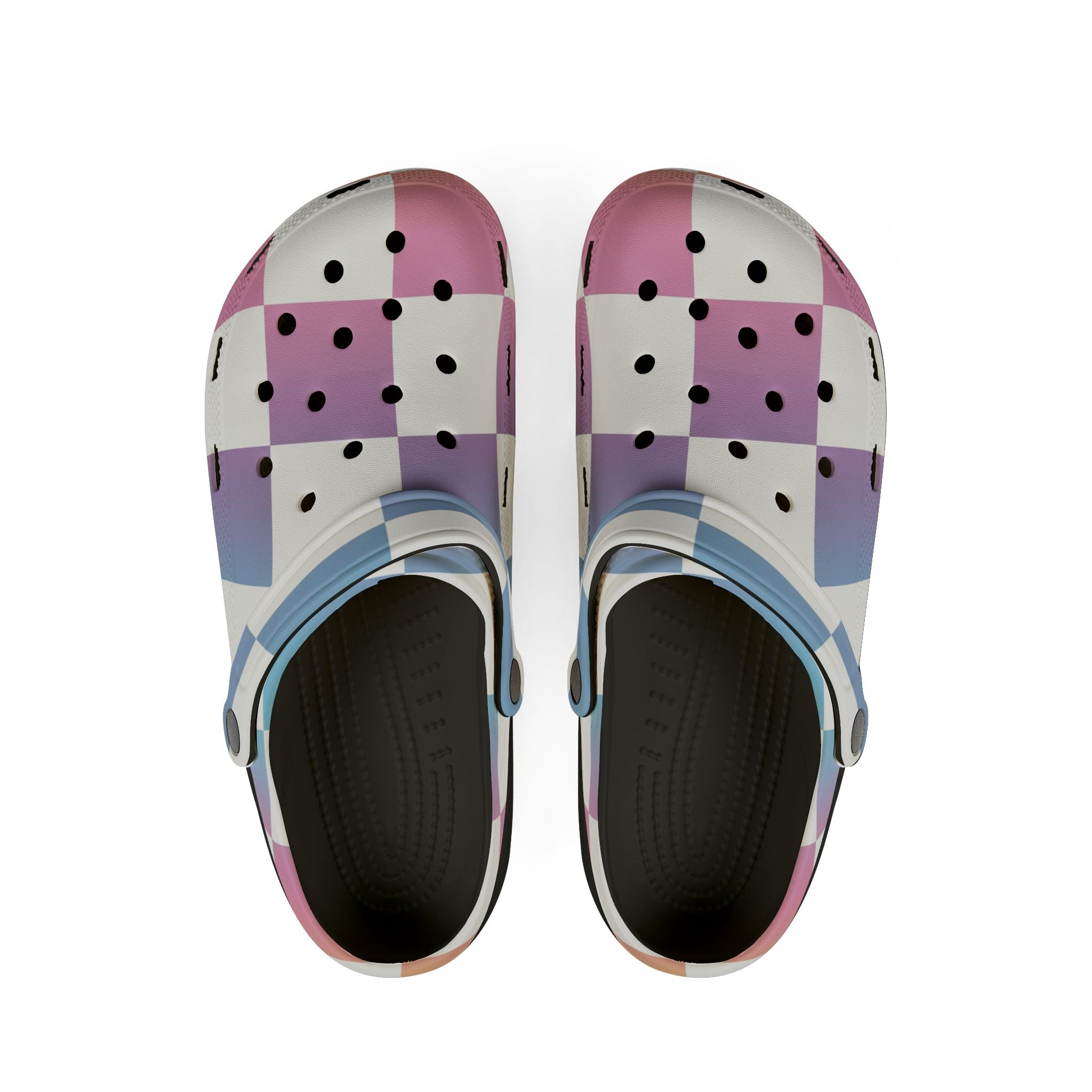 Vaporwave Check EVA Foam Rubber Shoes (AOP), Artsulli - Art is Long, Life is Short, Shoes, Size, US 6 (Women's), Color, Black, , , 18805863653392963764