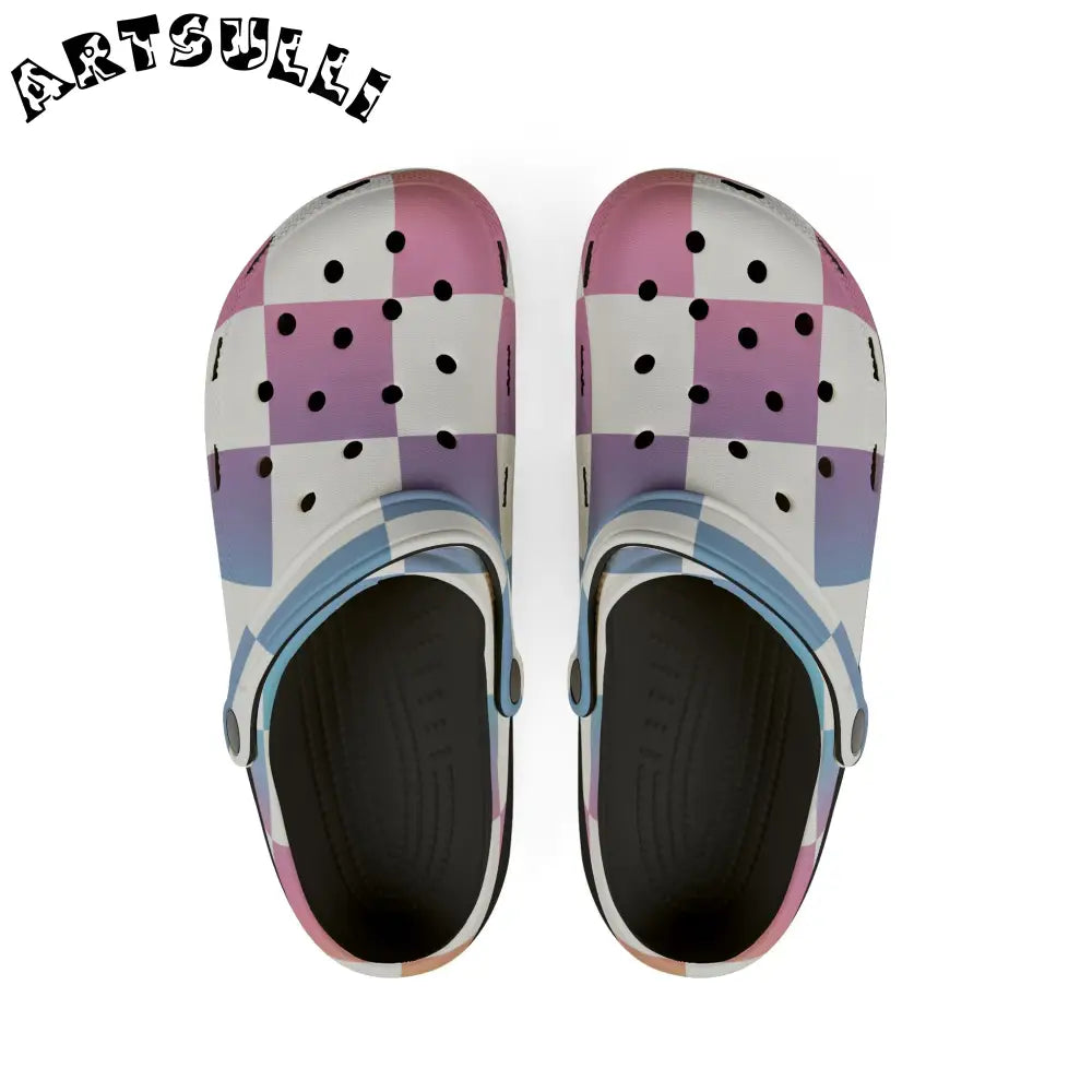 JAKKOUTTHEBXX Vaporwave Check EVA Foam Rubber Shoes (AOP)
