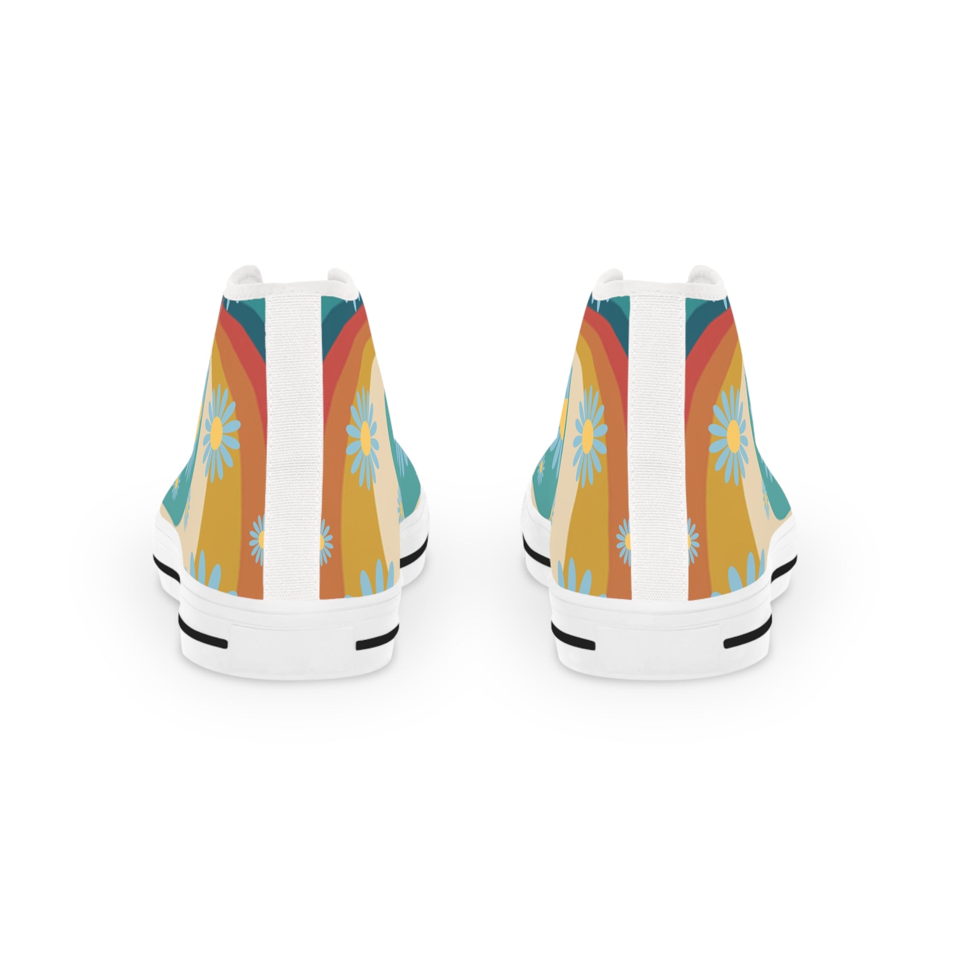 Psychedelic Floral Hills Multi-Color Men's High Top Sneakers, Artsulli - Art is Long, Life is Short, Shoes, , , , , , , 