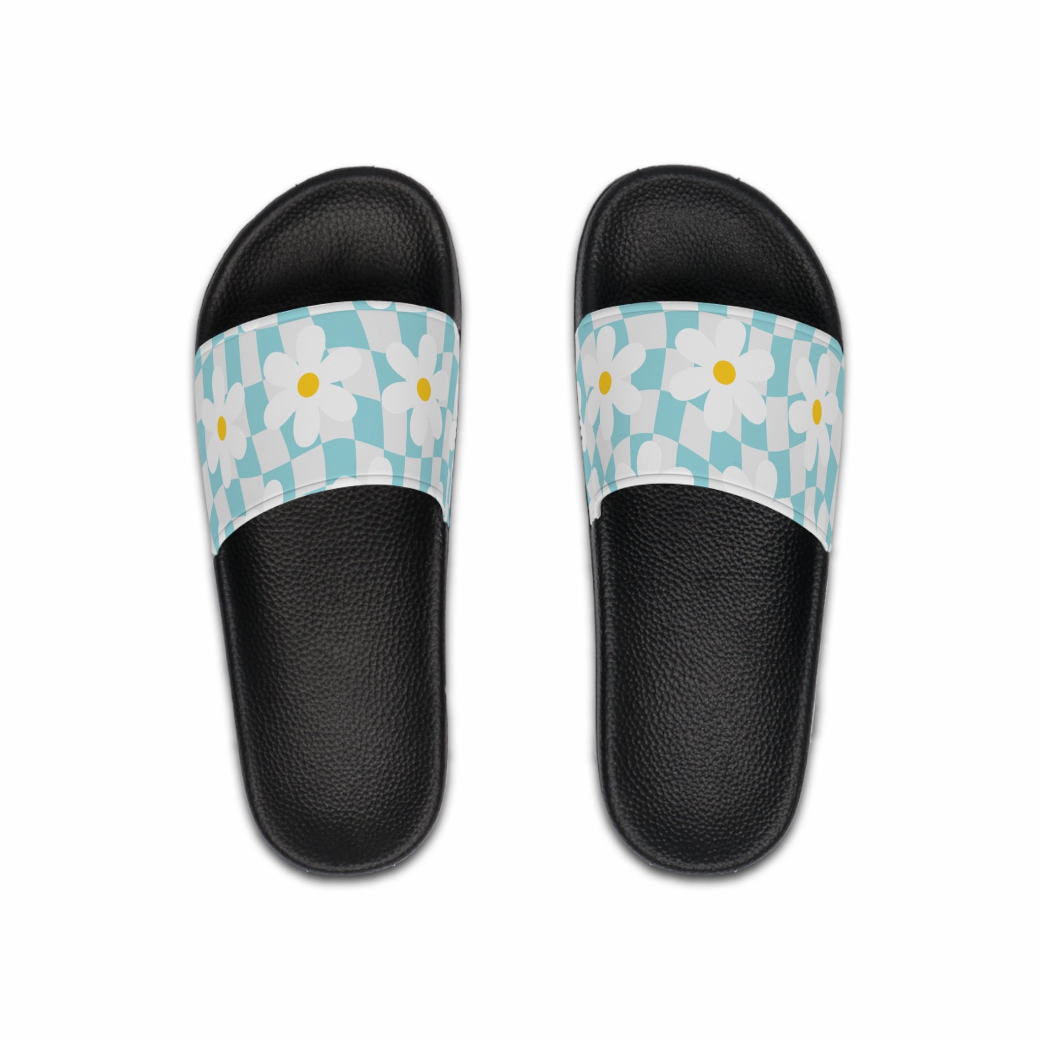 Trippy Check Garden Men's Slide Sandals, Artsulli - Art is Long, Life is Short, Shoes, Color, Black sole, Size, US 6, , , 24104387985877300914