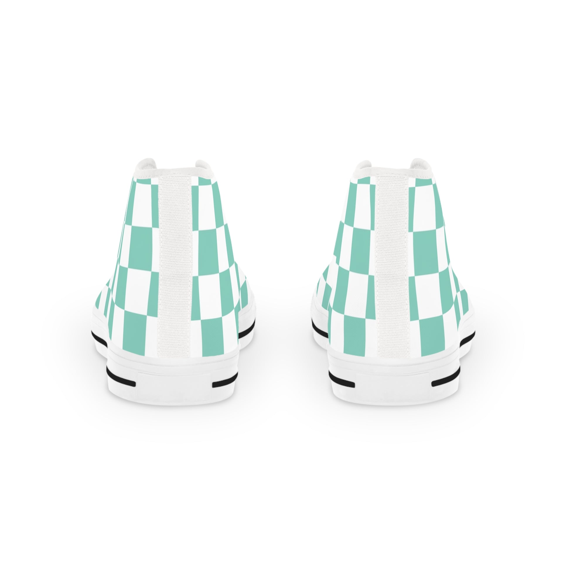 Checkerboard Light Green Men's High Top Sneakers, Artsulli - Art is Long, Life is Short, Shoes, , , , , , , 
