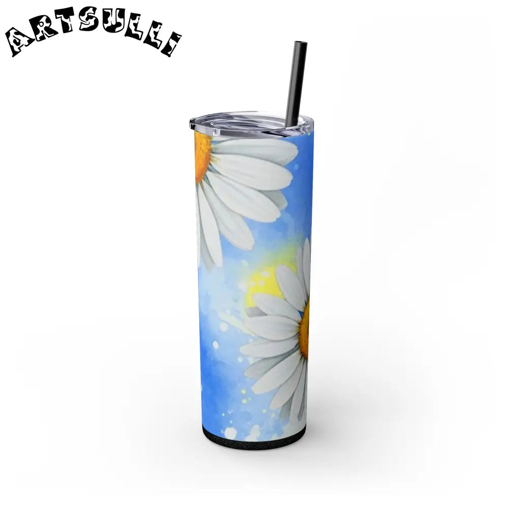 JAKKOUTTHEBXX Daisies Skinny Tumbler with Straw 20oz JAKKOUTTHEBXX