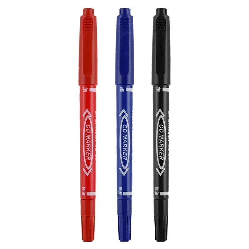 5/10 Pcs Twin Tip Permanent Marker Black/Blue/Red Oil Marker Pen Fine Nid Marker Ink Stationery School & Office Supplies