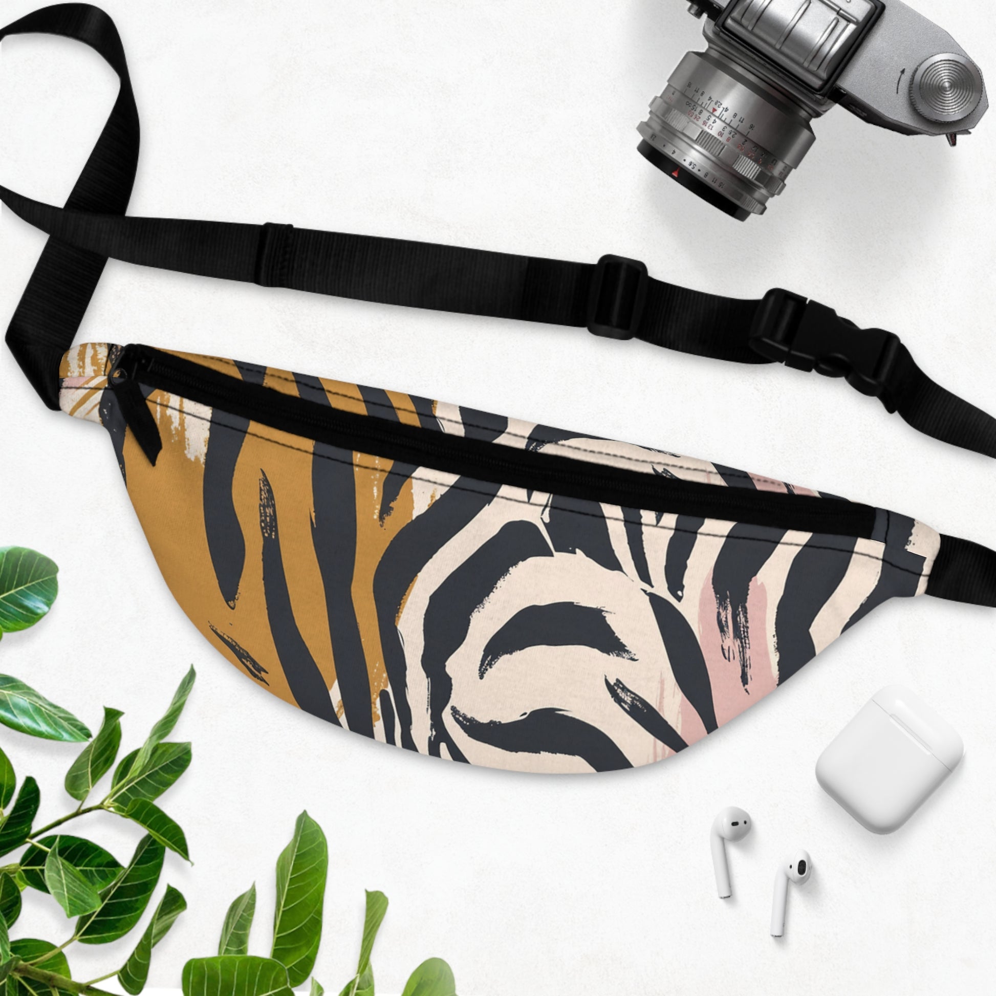 Zebra Brush Strokes Fanny Pack, Artsulli - Art is Long, Life is Short, Bags, , , , , , , 