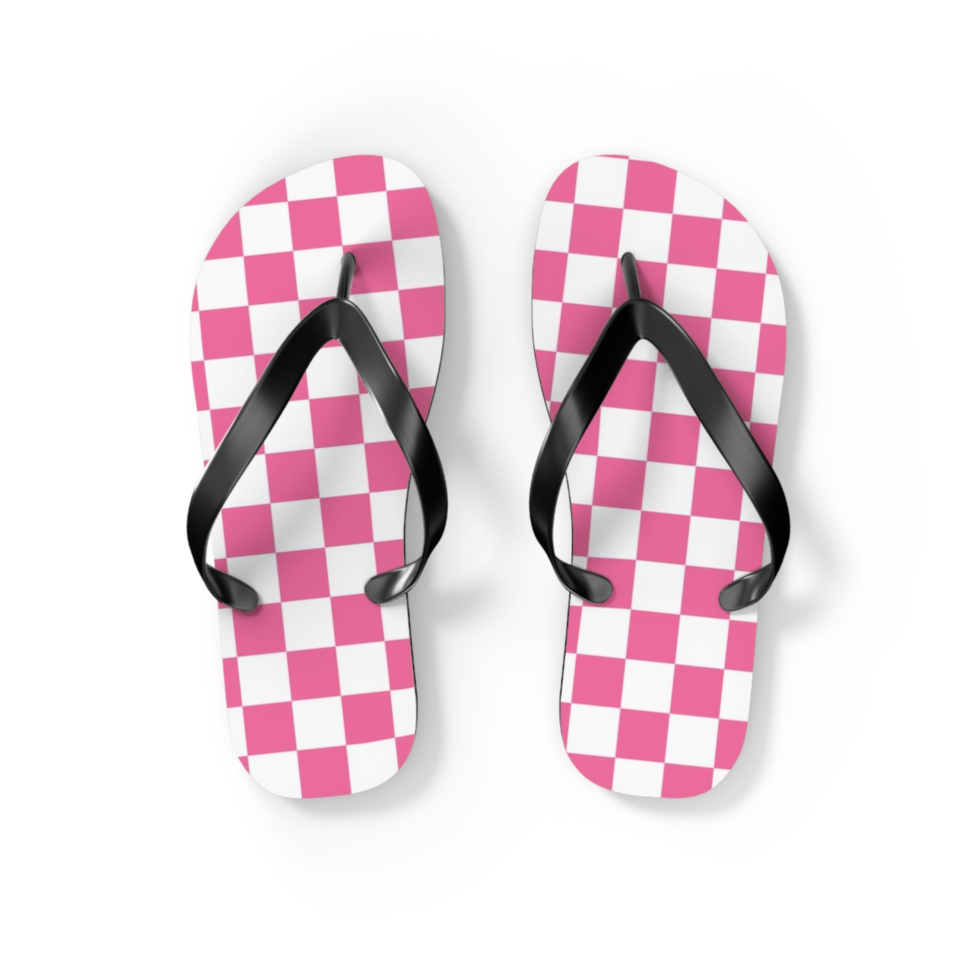 Yuyushiki Pink Check Flip Flops, Artsulli - Art is Long, Life is Short, Shoes, Size, S, Color, Black sole, , , 18798512567898570869