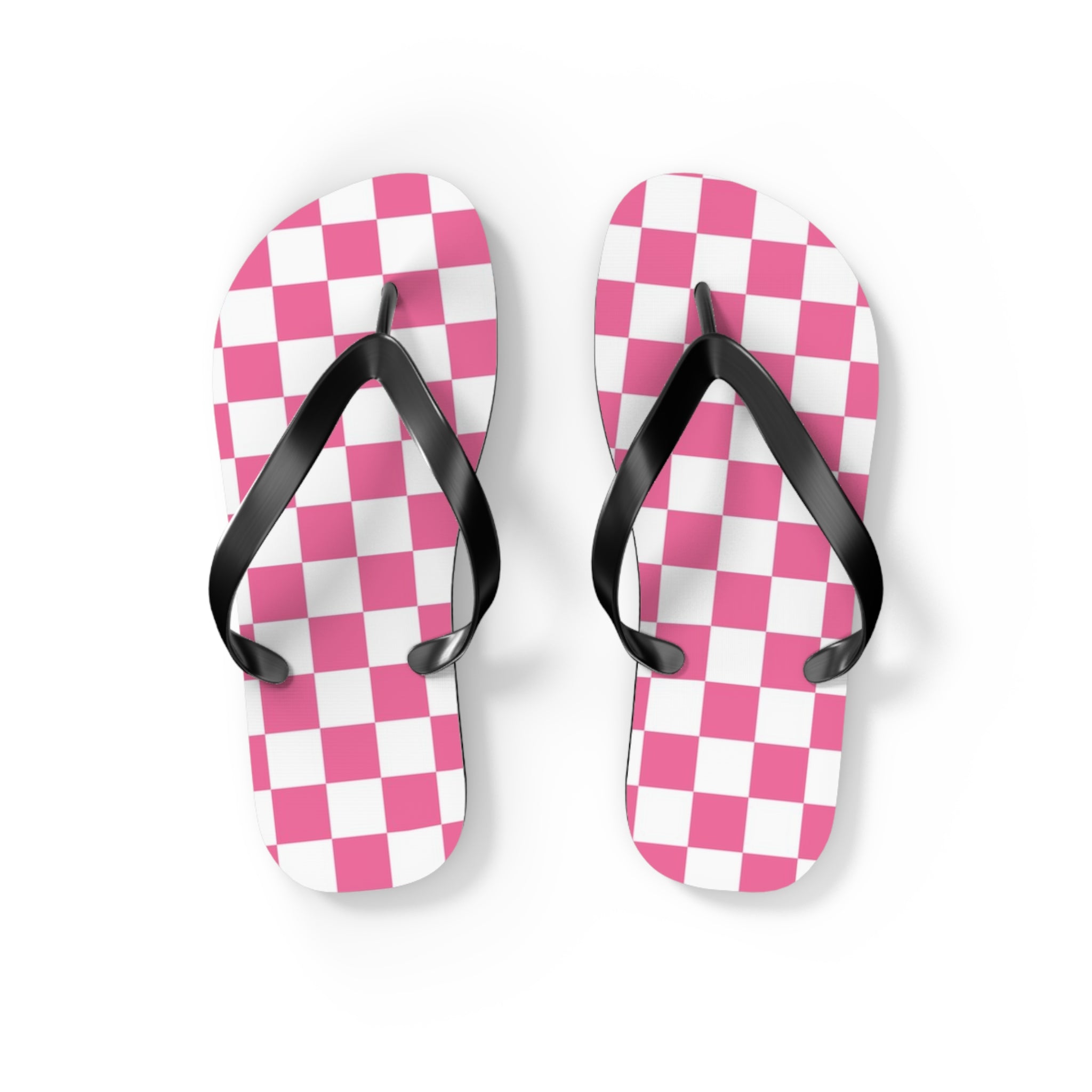 Yuyushiki Pink Check Flip Flops, Artsulli - Art is Long, Life is Short, Shoes, Size, S, Color, Black sole, , , 18798512567898570869