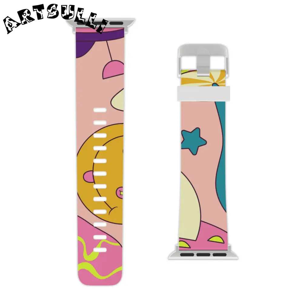 JAKKOUTTHEBXX Trippy Spaceships Pink Watch Band for Apple Watch