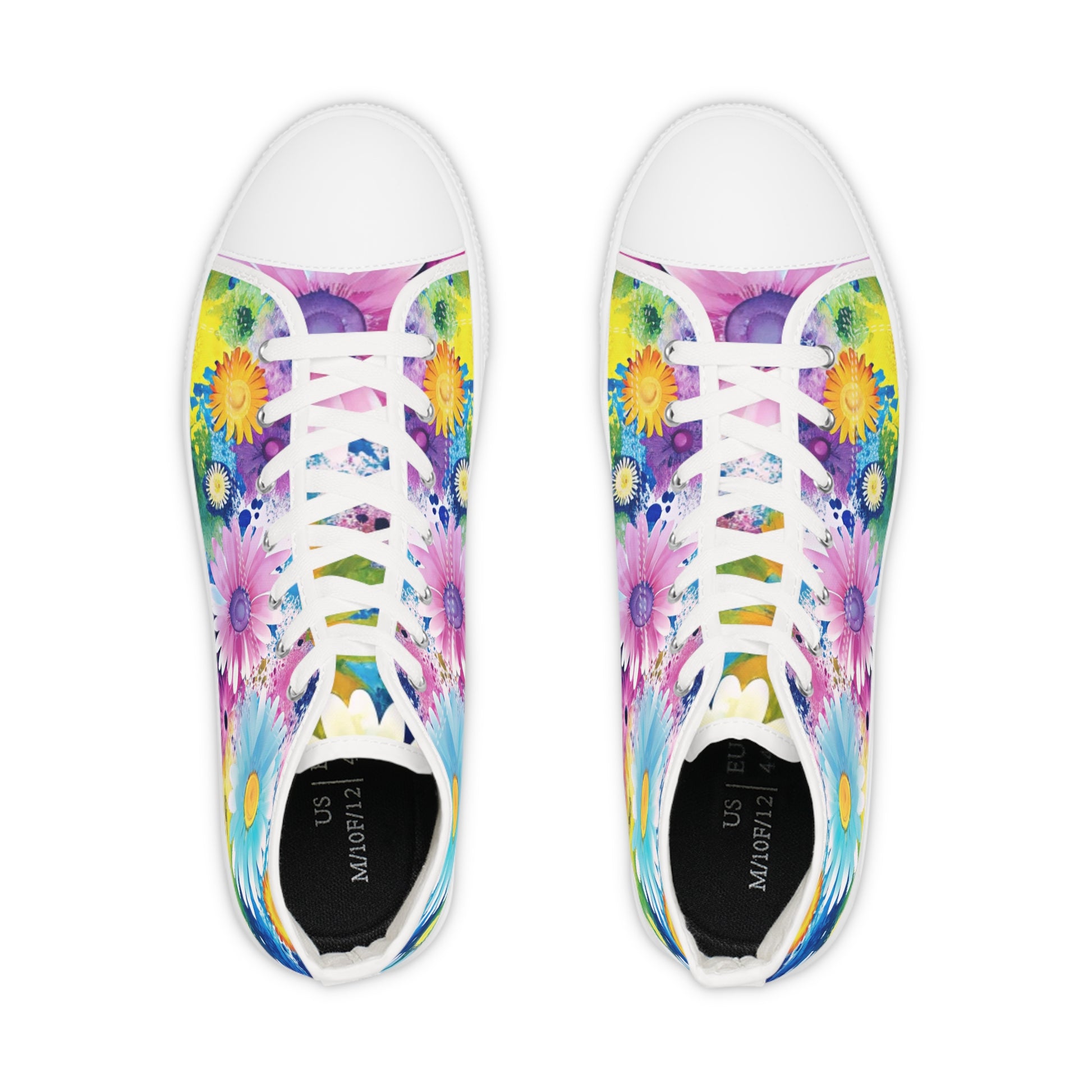 Magical Flower Explosion II Multi-Color Men's High Top Sneakers, Artsulli - Art is Long, Life is Short, Shoes, , , , , , , 