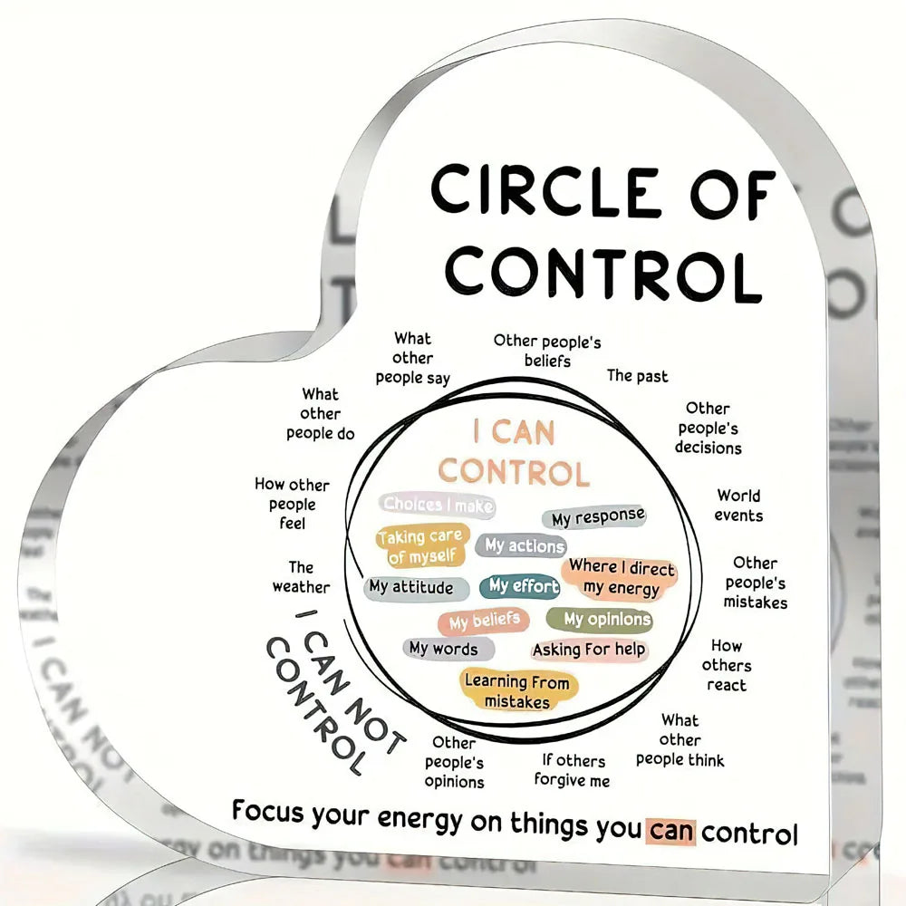 Acrylic Circle of Sign for Mental Health Awareness - Focus Energy on Controllable Factors Party Supplies, Art Craft Ornament ﻿