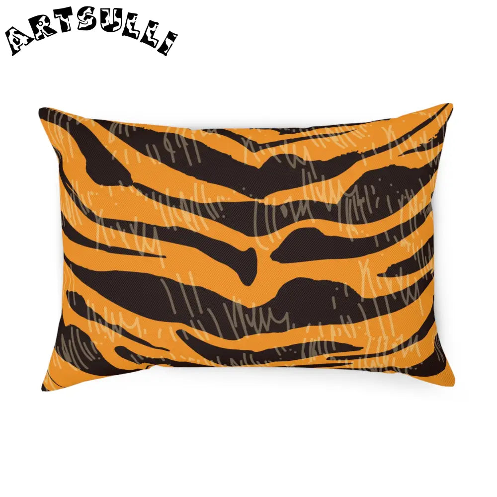 JAKKOUTTHEBXX Tiger Scratches Orange & Black Cushion JAKKOUTTHEBXX
