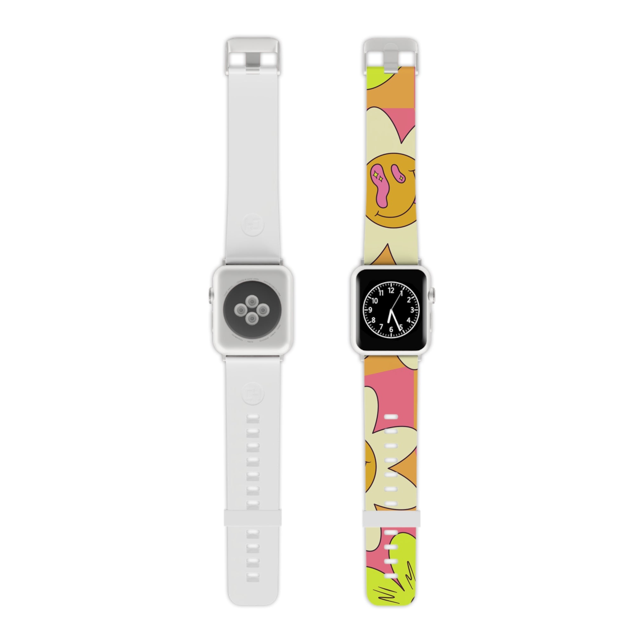 Trippy Sour Face Rave Watch Band for Apple Watch, Artsulli - Art is Long, Life is Short, Accessories, Size, 7.5'' × 0.75'' / 38 - 40 mm, Color, Silver, , , 13975706012570