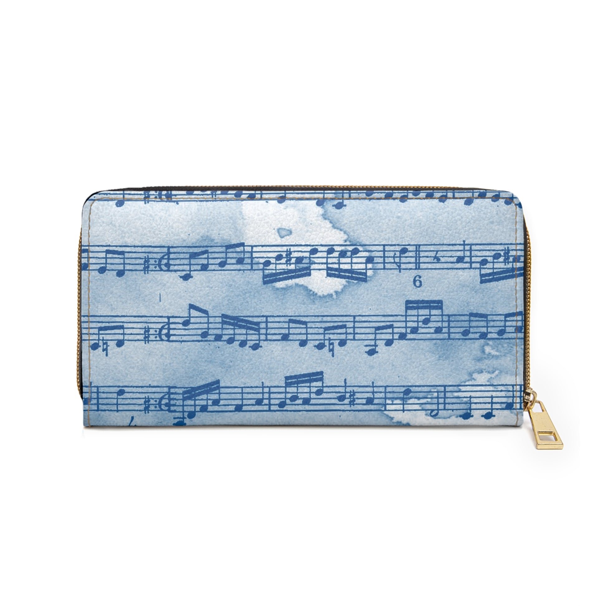 Drip Spill Type Beat Sheet Music Blue Zipper Wallet, Artsulli - Art is Long, Life is Short, Accessories, , , , , , , 