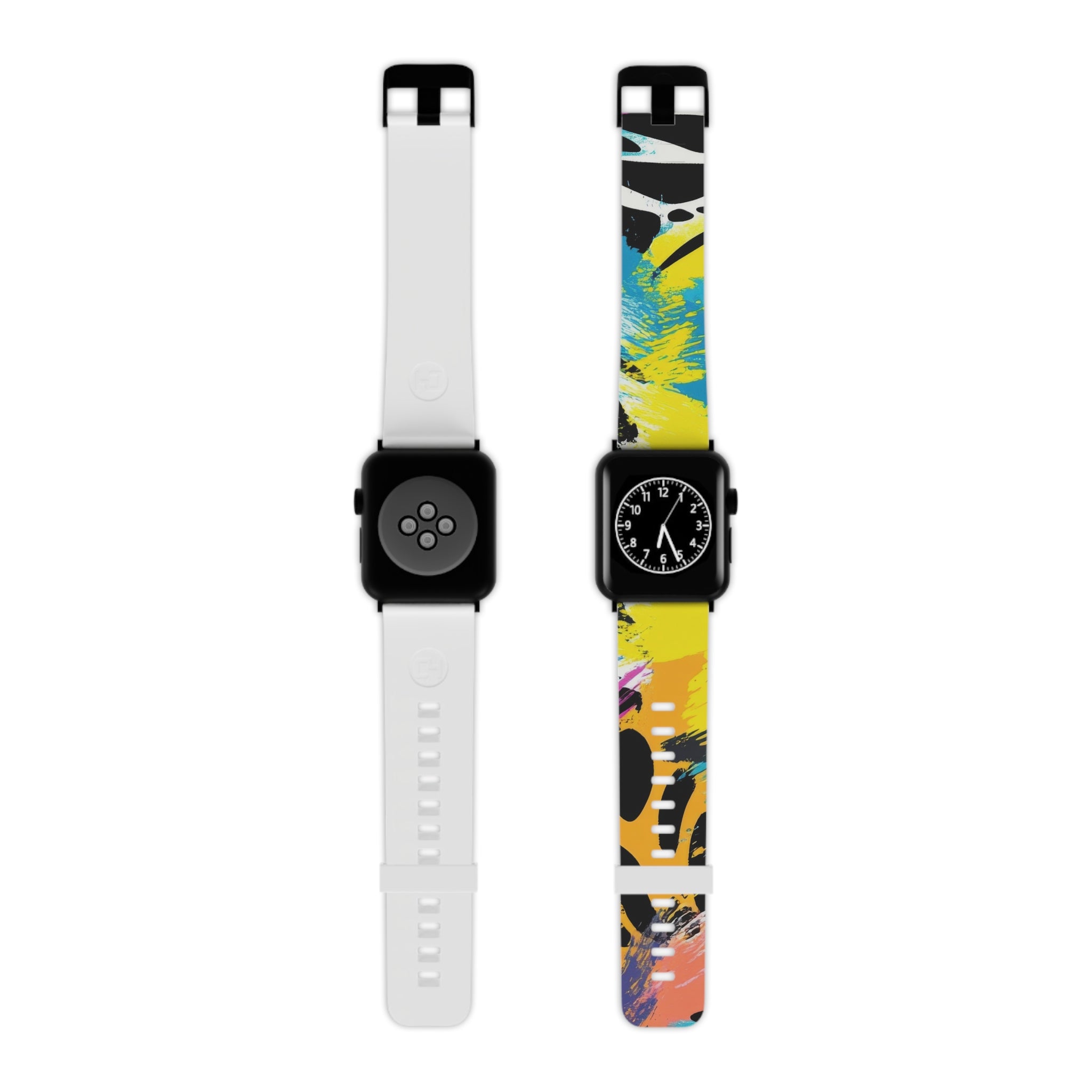 Zebra Stripes x Leopard Print x Paint Splatter Multi-Color Watch Band for Apple Watch, Artsulli - Art is Long, Life is Short, Accessories, Size, 7.5'' × 0.75'' / 38 - 40 mm, Color, Black, , , 17937799672358