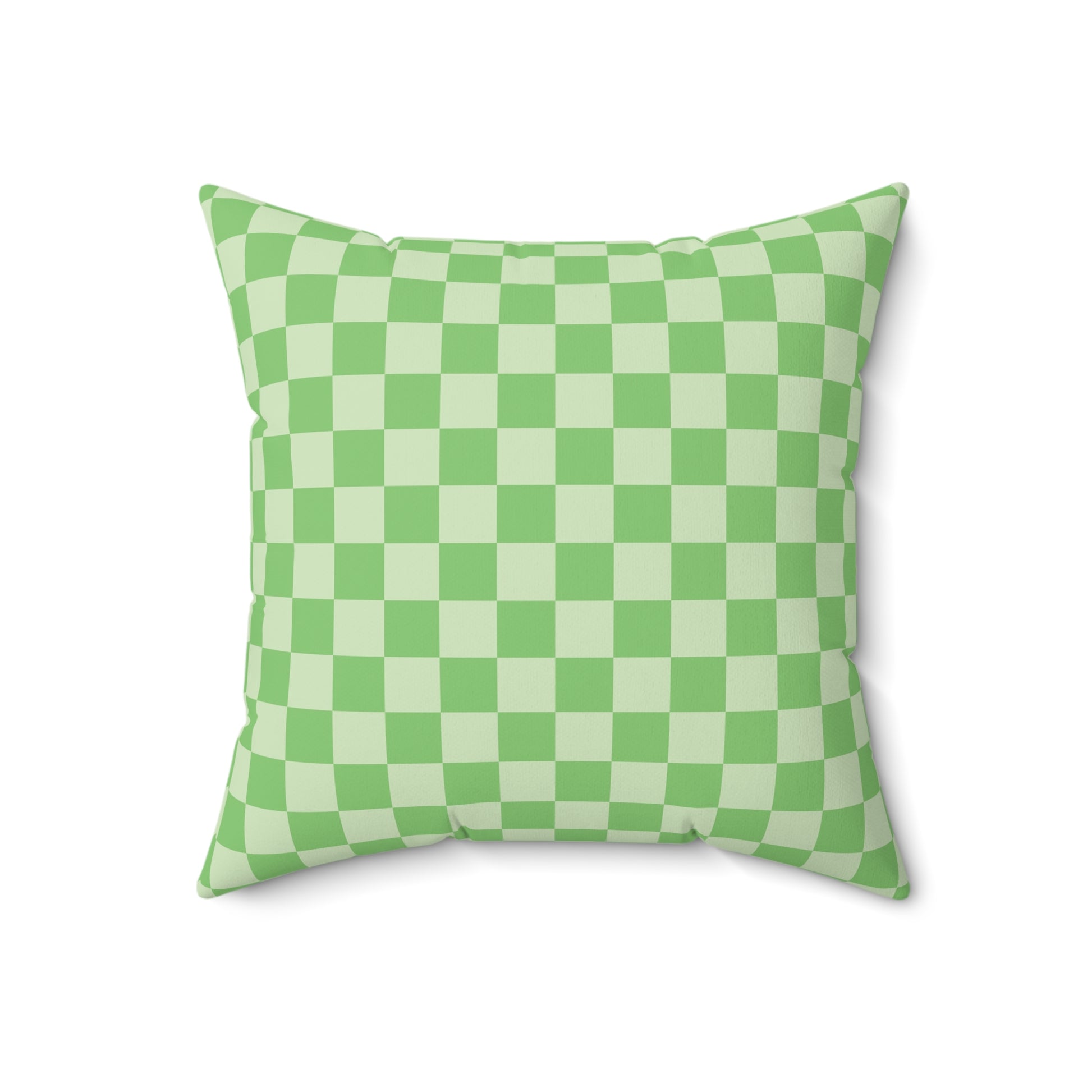 Checkerboard Green Spun Polyester Square Pillow, Artsulli - Art is Long, Life is Short, Home Decor, Size, 18" × 18", , , , , 51305016514730898519