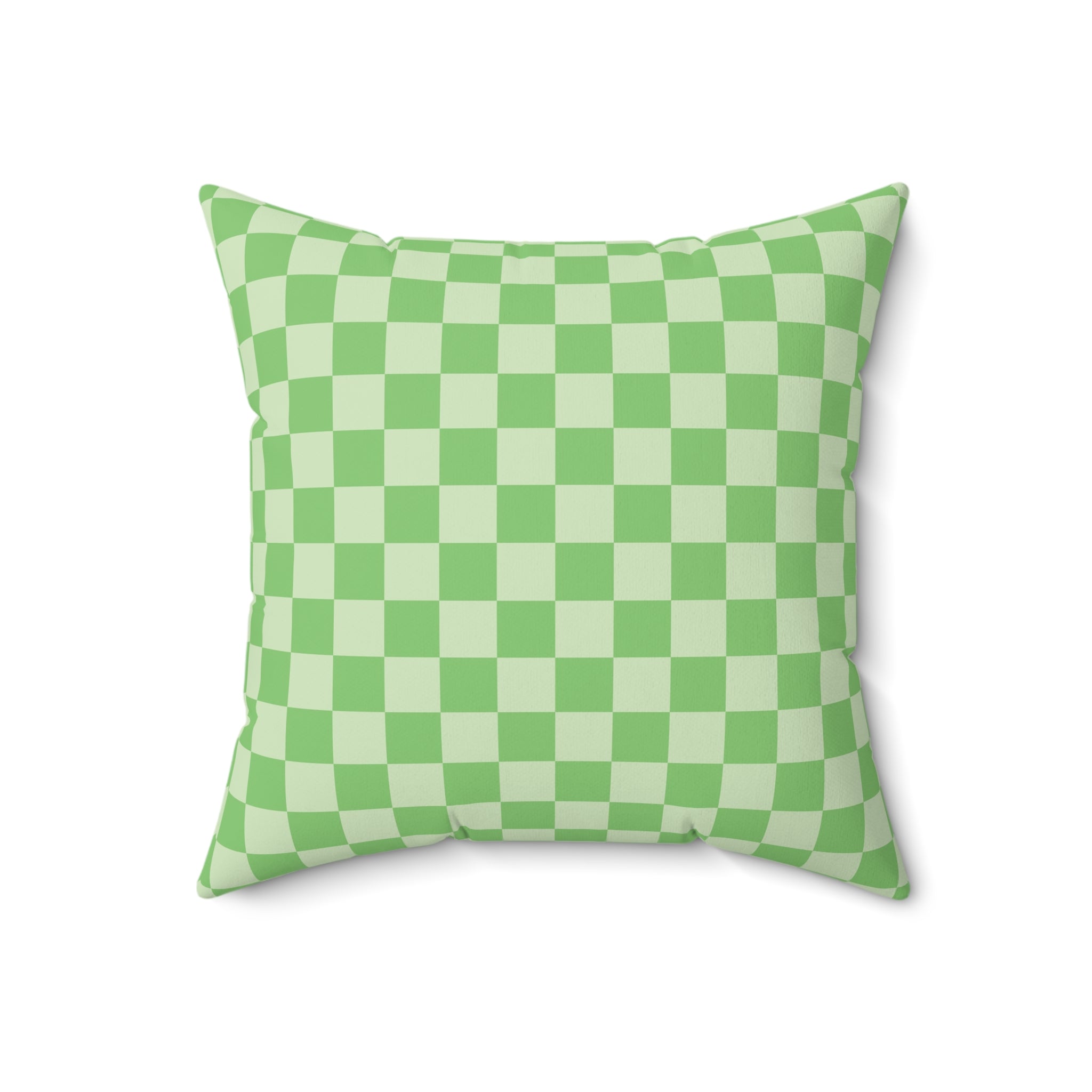 Checkerboard Green Spun Polyester Square Pillow, Artsulli - Art is Long, Life is Short, Home Decor, Size, 18" × 18", , , , , 51305016514730898519