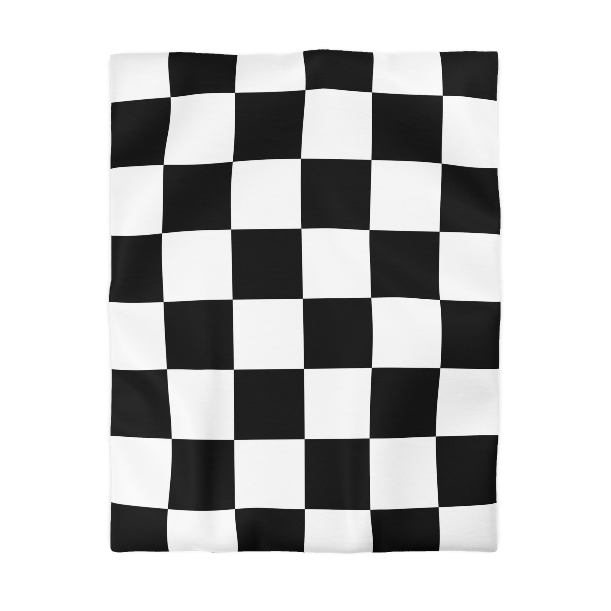 Checkerboard Black and White Microfiber Duvet Cover, Artsulli - Art is Long, Life is Short, Home Decor, Size, Twin, Color, Cream, , , 24441649332026