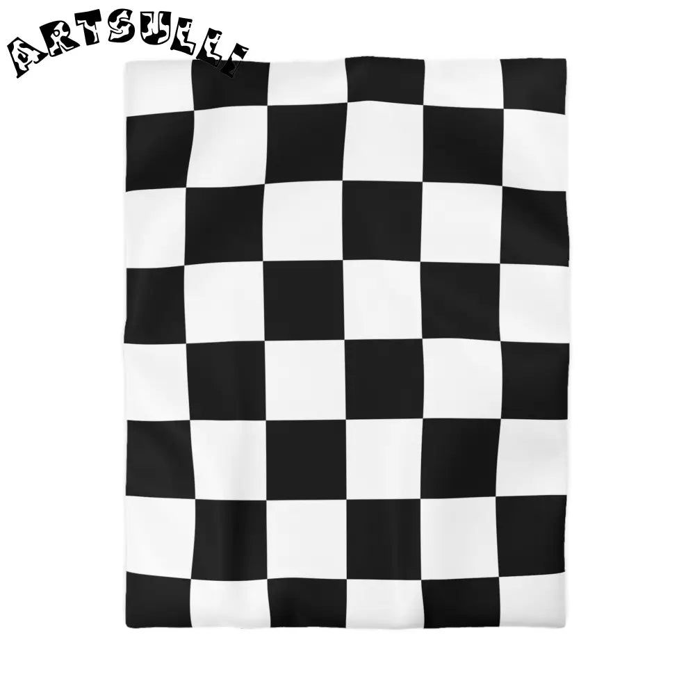 JAKKOUTTHEBXX Checkerboard Black and White Microfiber Duvet Cover
