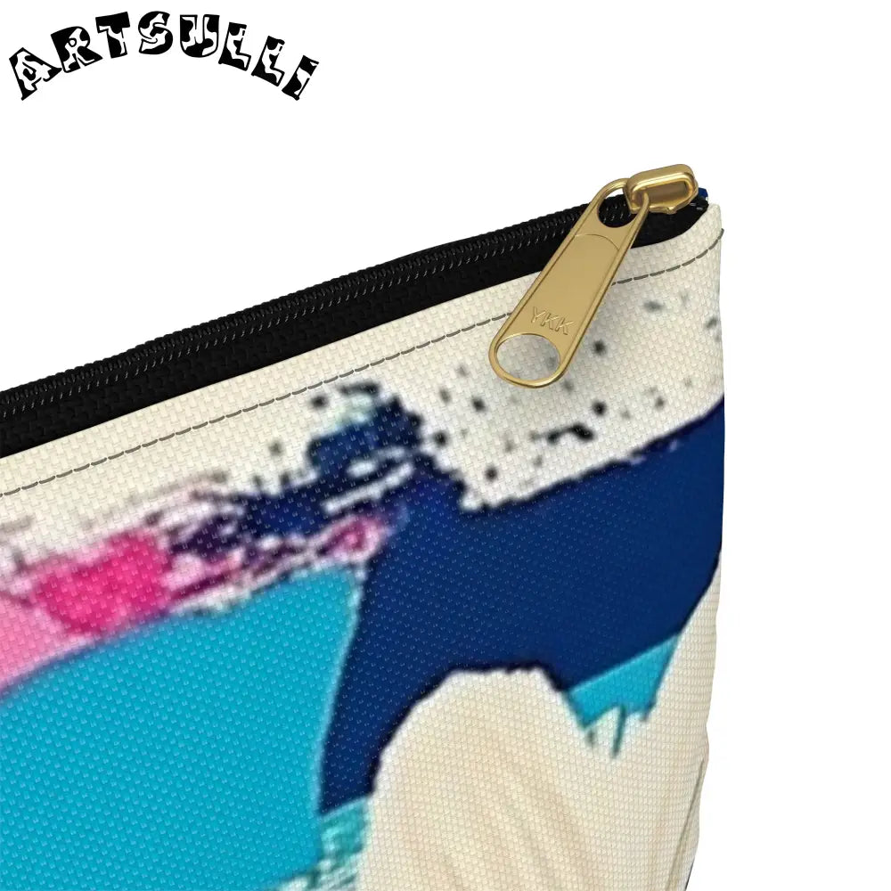 JAKKOUTTHEBXX Dayglo Floral Stripes Multi-Color Accessory Pouch
