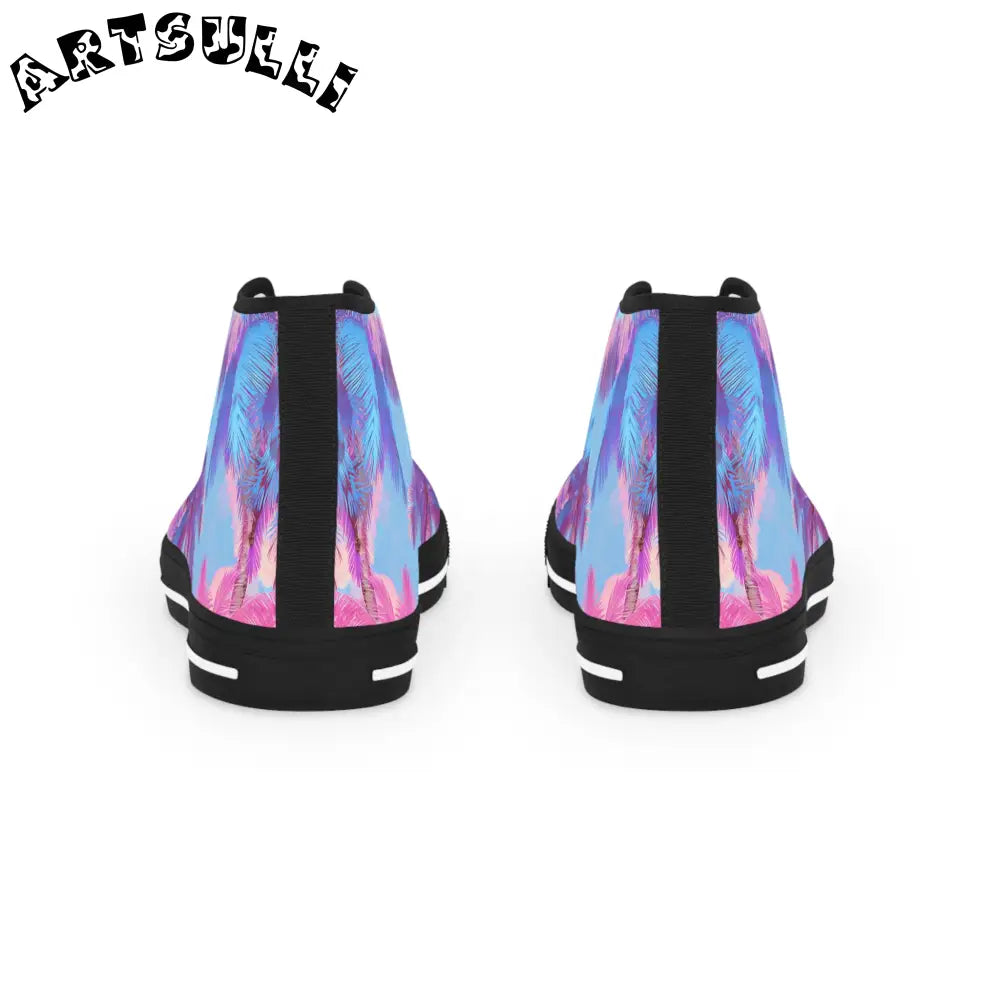 JAKKOUTTHEBXX Ethereal Pastel Palms II Blue and Pink Men’s High Top