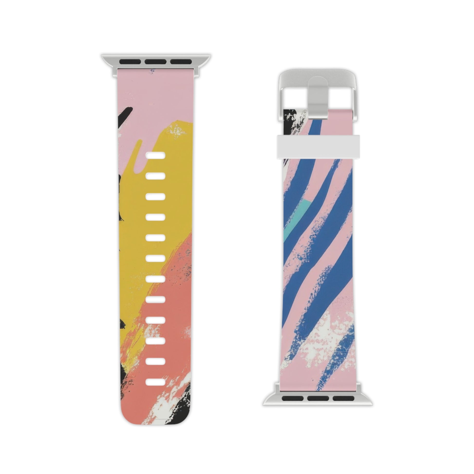 Wild Zebra Stripes x Paint Brush Strokes Multi-Color IV Watch Band for Apple Watch, Artsulli - Art is Long, Life is Short, Accessories, , , , , , , 