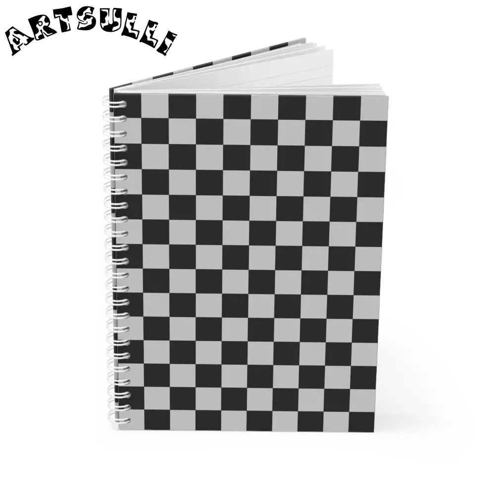 JAKKOUTTHEBXX Checkerboard Wide-Ruled Spiral Notebook JAKKOUTTHEBXX