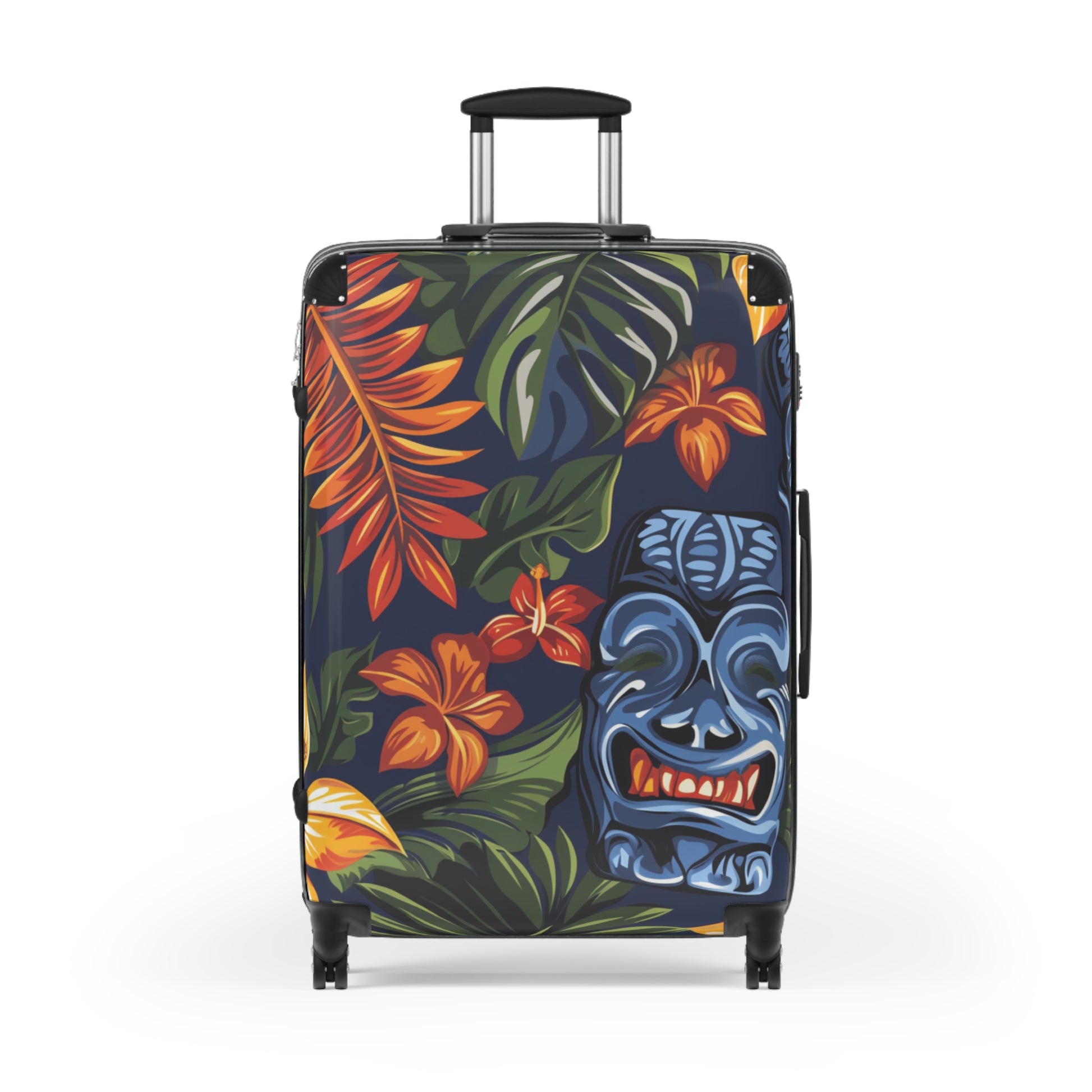 Tiki Bloom Navy Suitcase, Artsulli - Art is Long, Life is Short, Bags, , , , , , , 