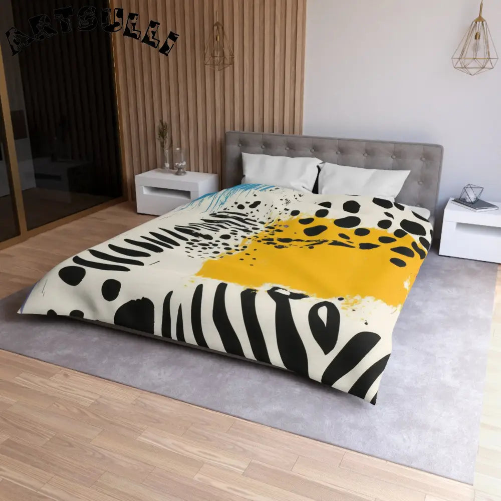 JAKKOUTTHEBXX Rae Zebra Rhapsody Microfiber Duvet Cover