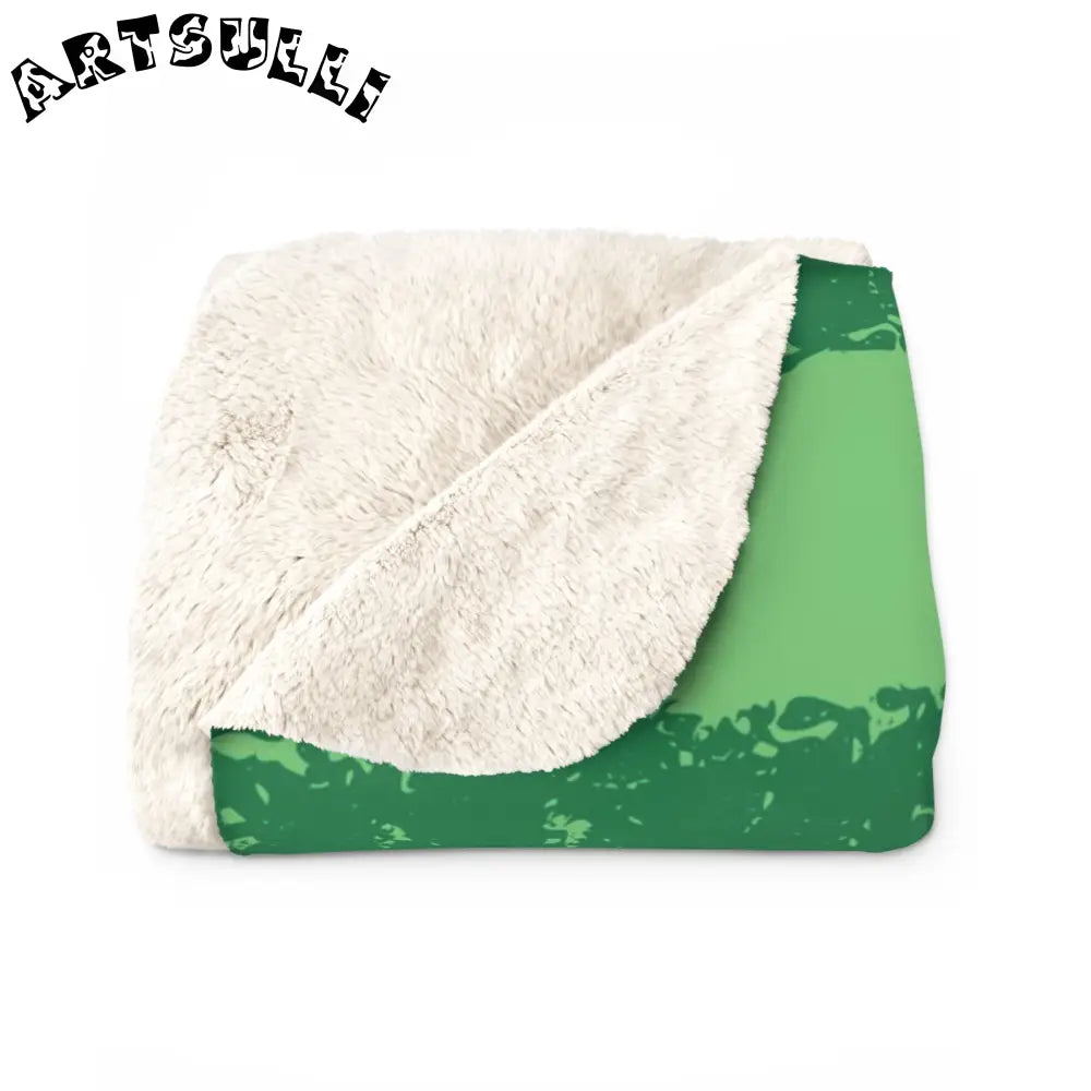 JAKKOUTTHEBXX Watermelon Green Sherpa Fleece Blanket JAKKOUTTHEBXX