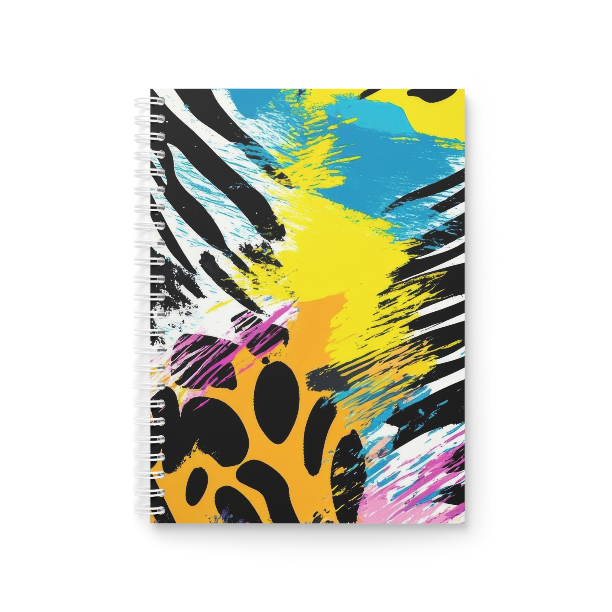 Zebra Stripes x Leopard Print x Paint Splatter Multi-Color Spiral Notebook, Artsulli - Art is Long, Life is Short, Paper products, Size, One Size, , , , , 17904893014878
