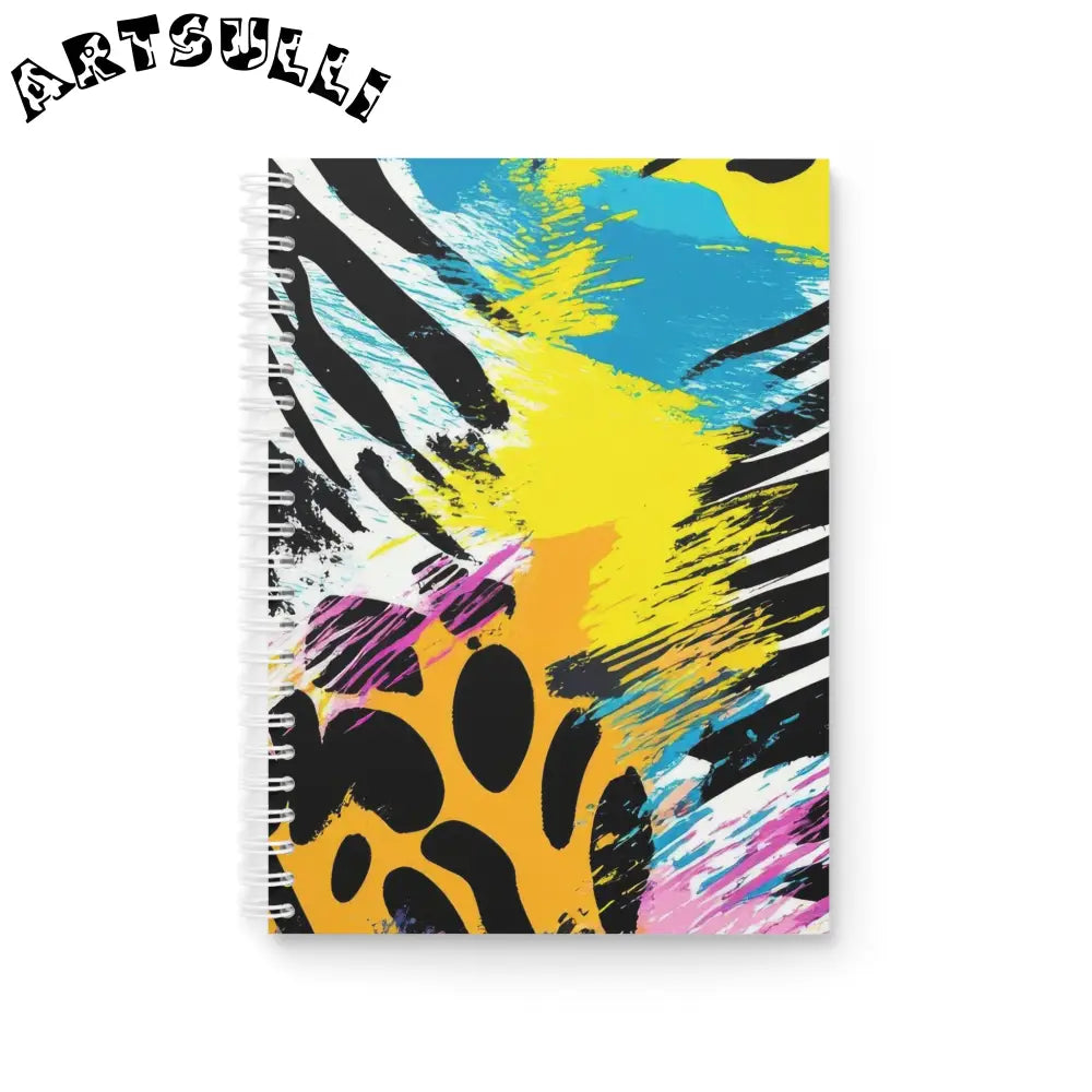 Zebra Stripes x Leopard Print x Paint Splatter Multi-Color Spiral Notebook, Artsulli - Art is Long, Life is Short, Paper products, Size, One Size, , , , , 17904893014878