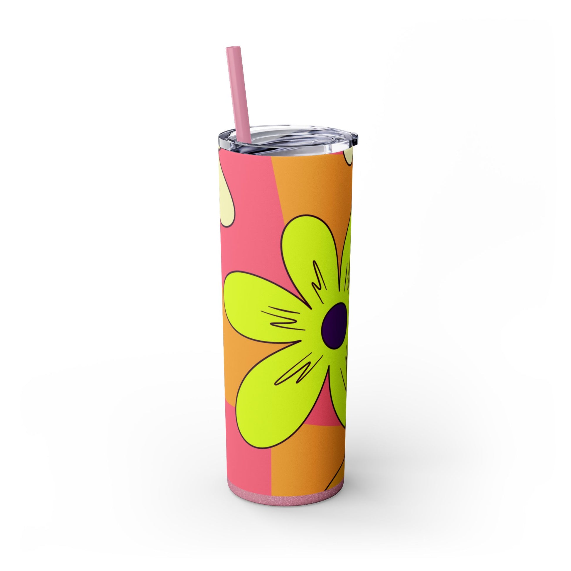 Trippy Sour Face Rave Skinny Tumbler with Straw, 20oz, Artsulli - Art is Long, Life is Short, Mug, , , , , , , 