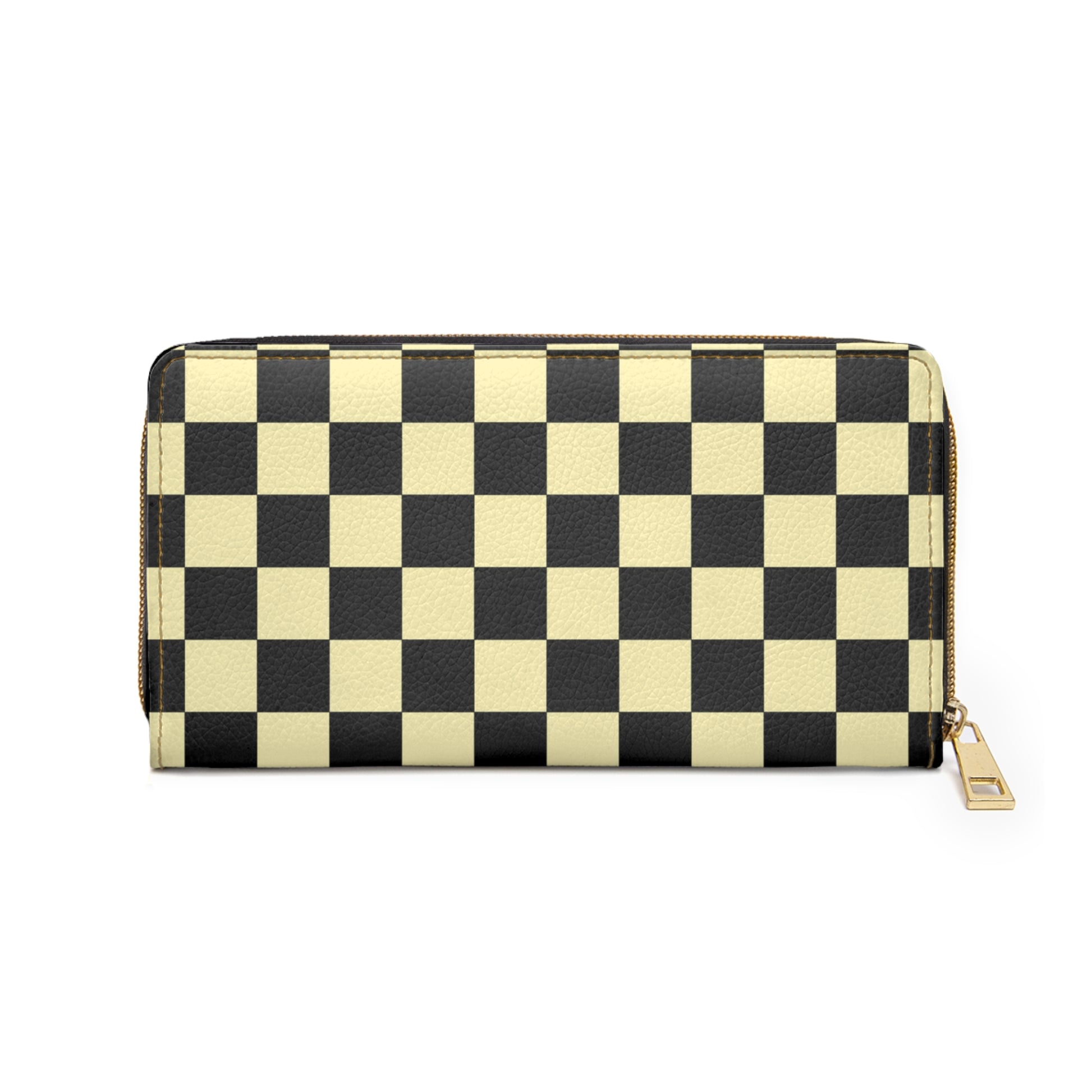 Checkerboard Black and Yellow Zipper Wallet, Artsulli - Art is Long, Life is Short, Accessories, , , , , , , 