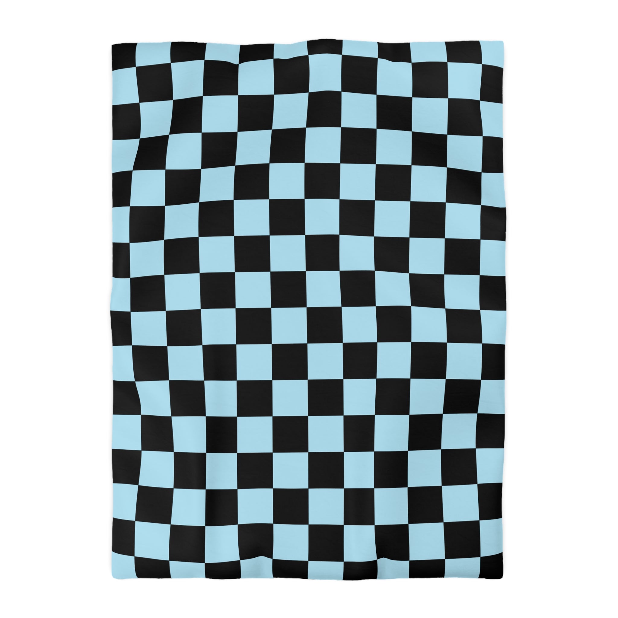 Checkerboard Black and Blue Microfiber Duvet Cover, Artsulli - Art is Long, Life is Short, Home Decor, Size, Twin XL, Color, White, , , 71650500854911939754