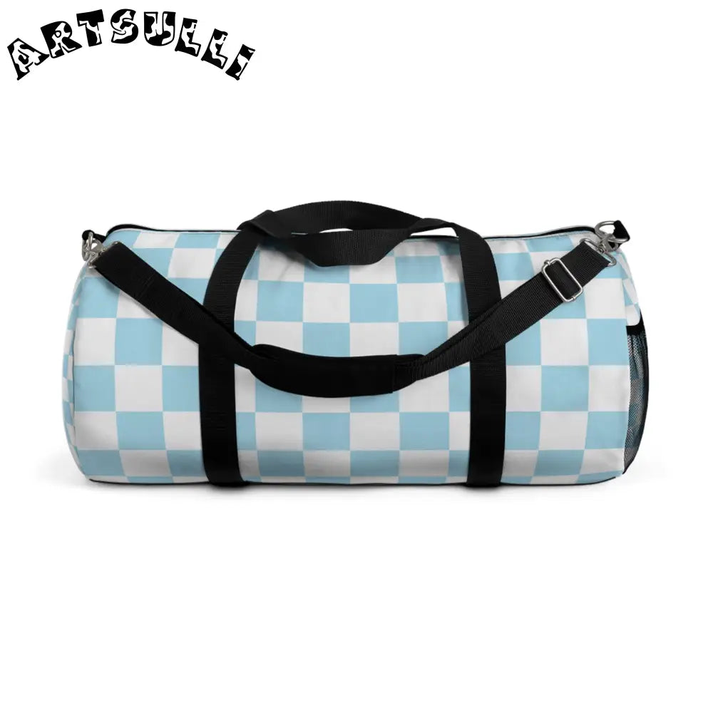 JAKKOUTTHEBXX Checkerboard Sky Blue Duffel Bag JAKKOUTTHEBXX