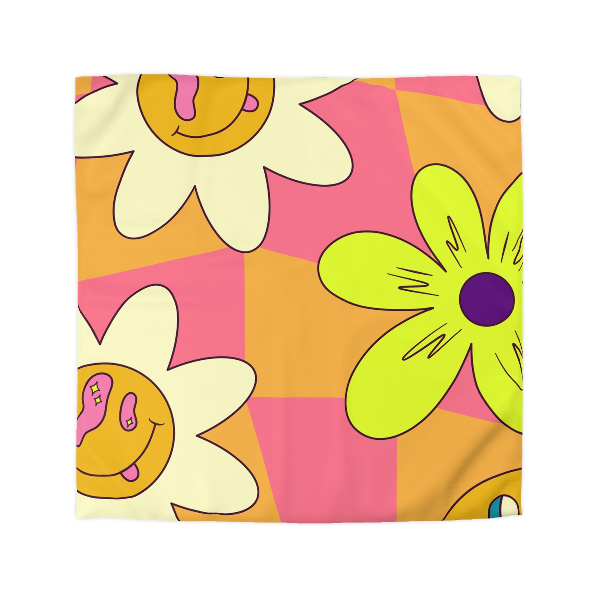 Trippy Sour Face Rave Microfiber Duvet Cover, Artsulli - Art is Long, Life is Short, Home Decor, Size, Queen, Color, White, , , 13916721302625