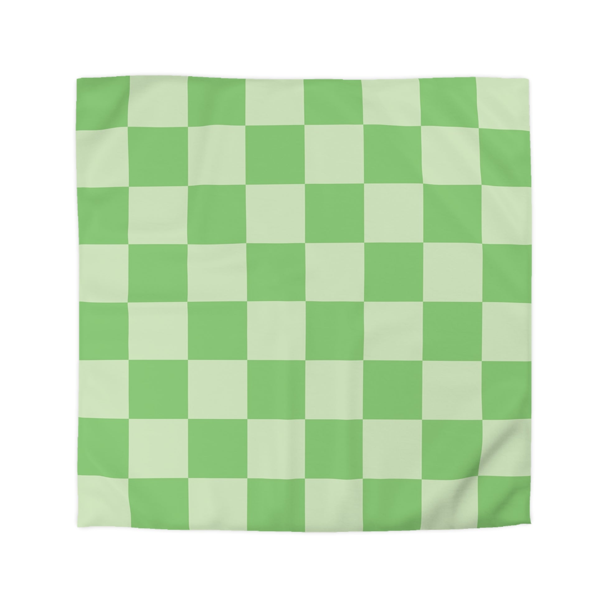 Checkerboard Green Microfiber Duvet Cover, Artsulli - Art is Long, Life is Short, Home Decor, Size, Queen, Color, White, , , 14010780762860380568