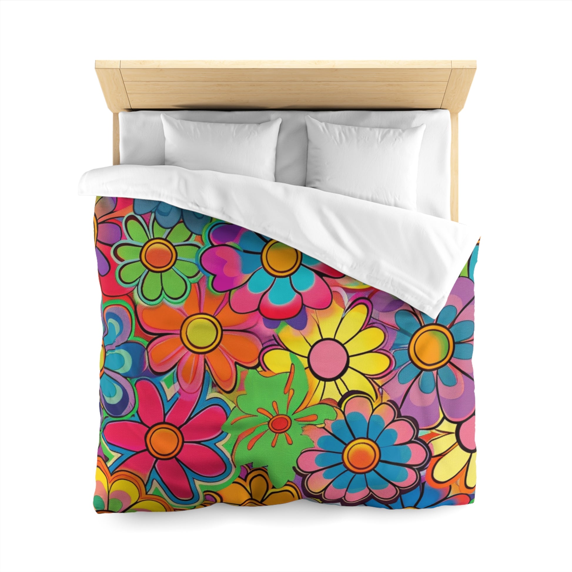 Chromatic Daisy Dream Microfiber Duvet Cover, Artsulli - Art is Long, Life is Short, Home Decor, , , , , , , 
